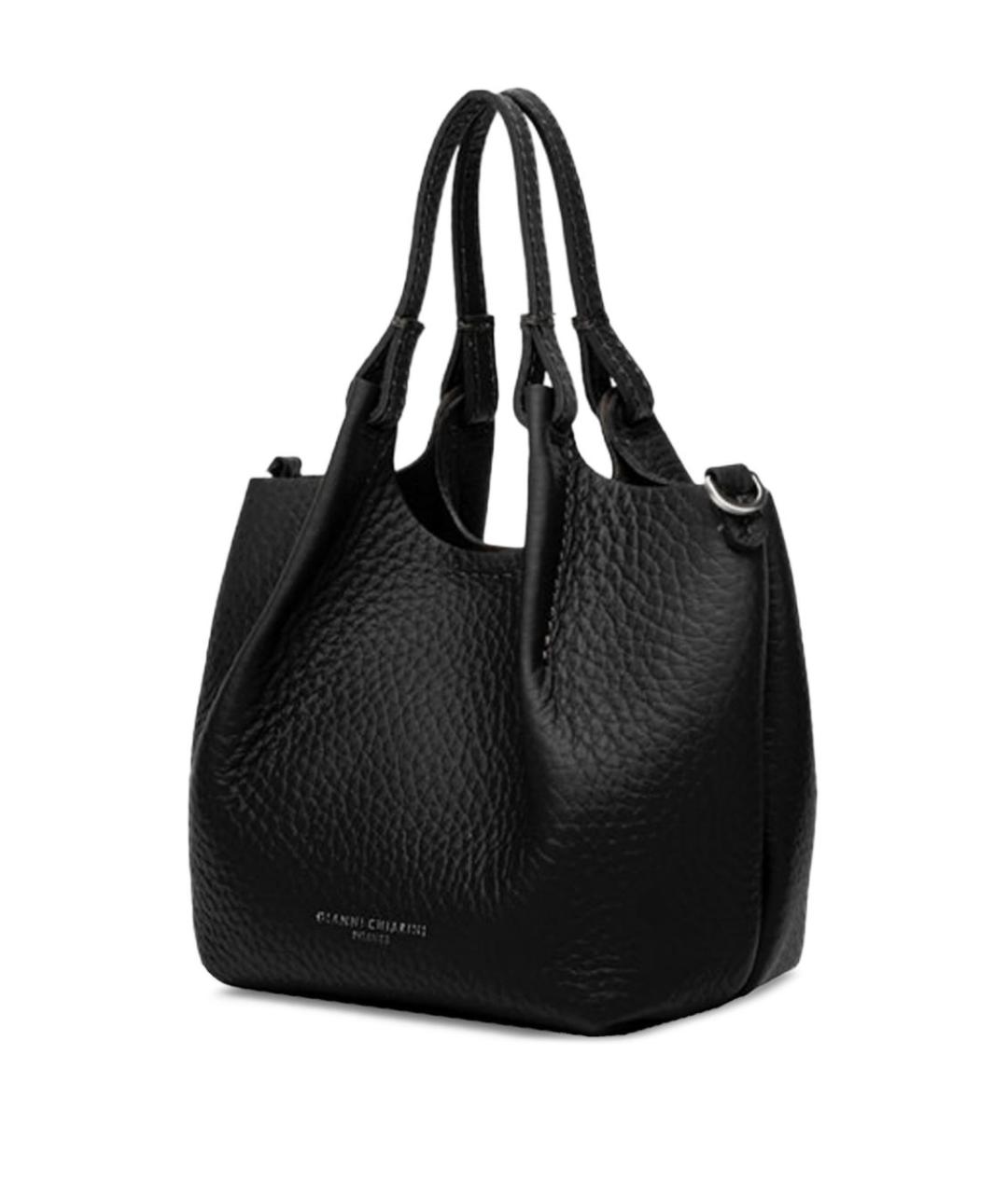 Gianni Chiarini Черная кожаная сумка тоут, фото 2