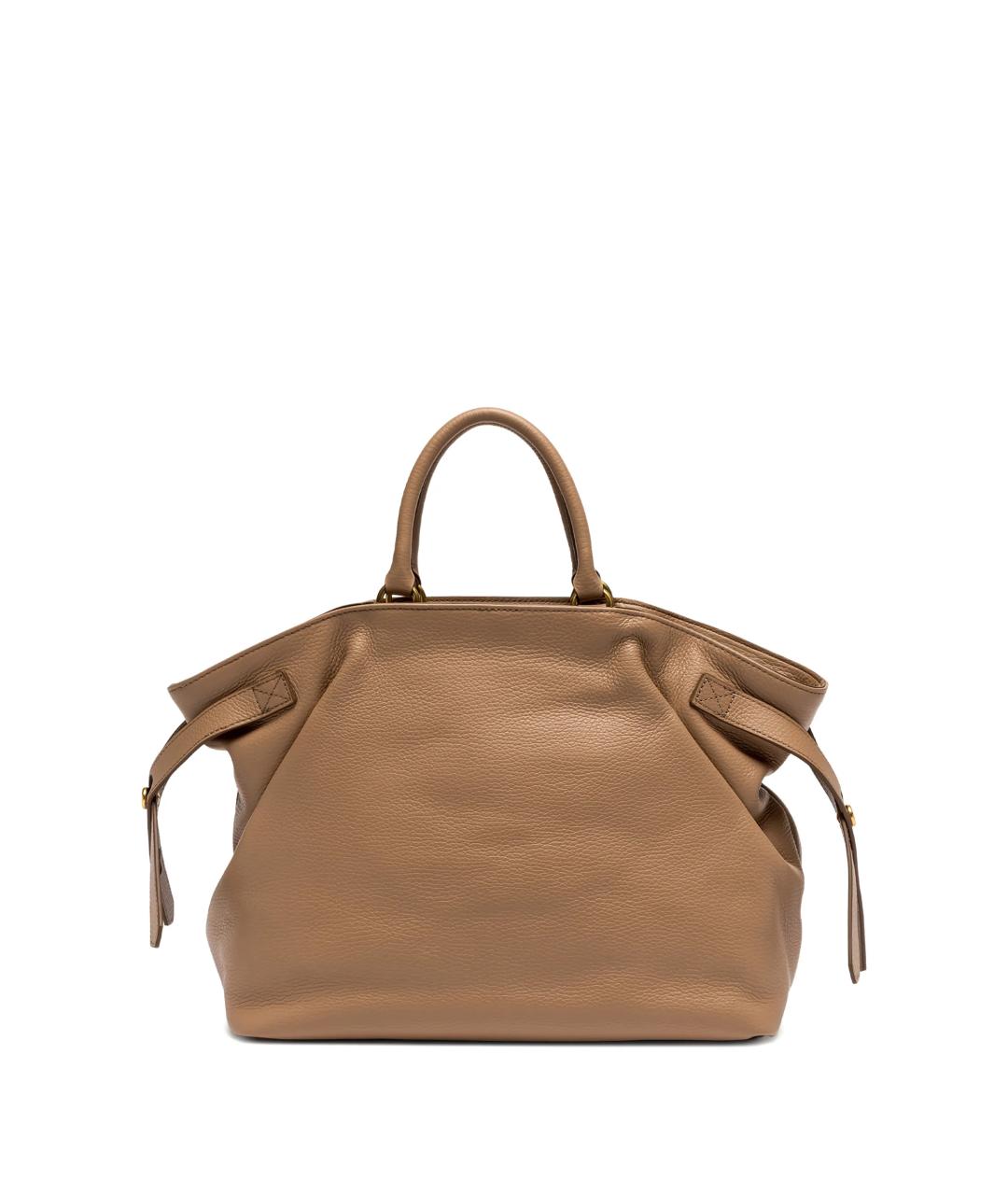 Gianni Chiarini Бежевая кожаная сумка тоут, фото 3