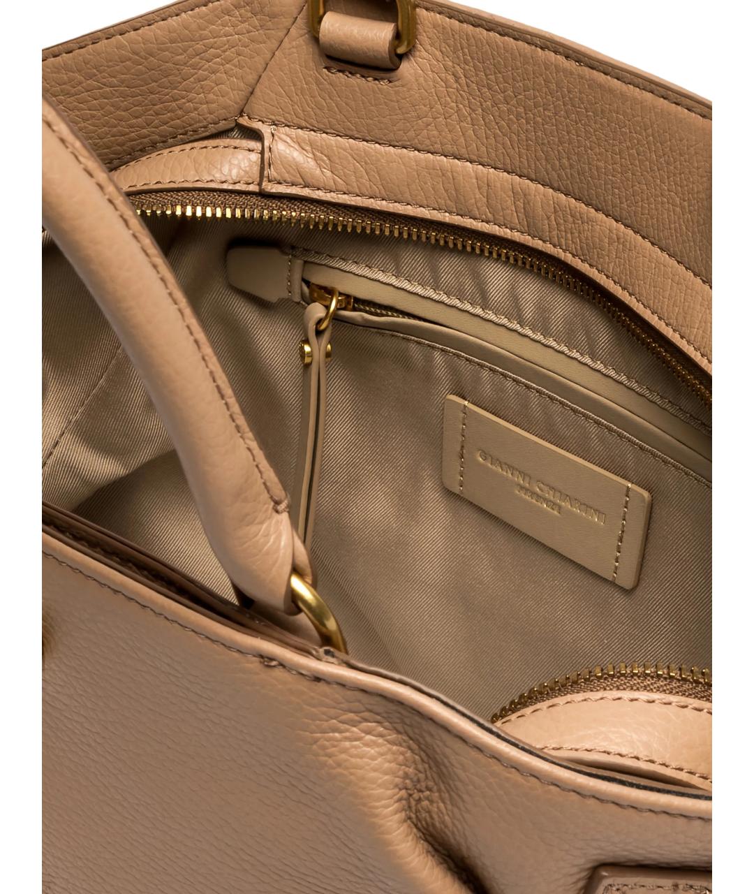 Gianni Chiarini Бежевая кожаная сумка тоут, фото 2