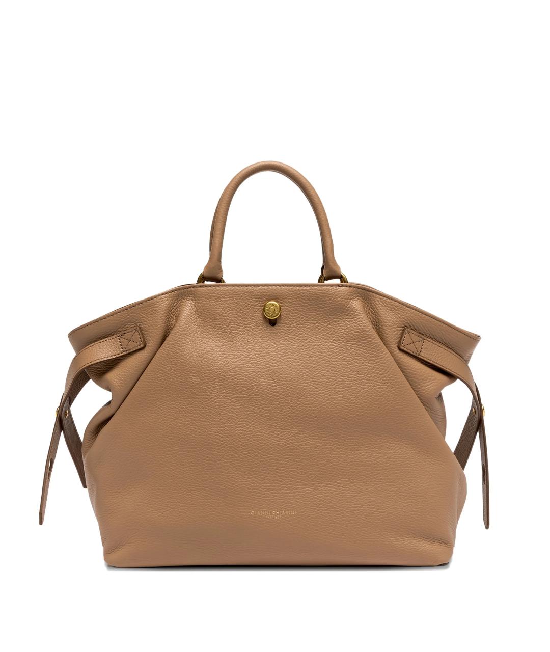 Gianni Chiarini Бежевая кожаная сумка тоут, фото 1