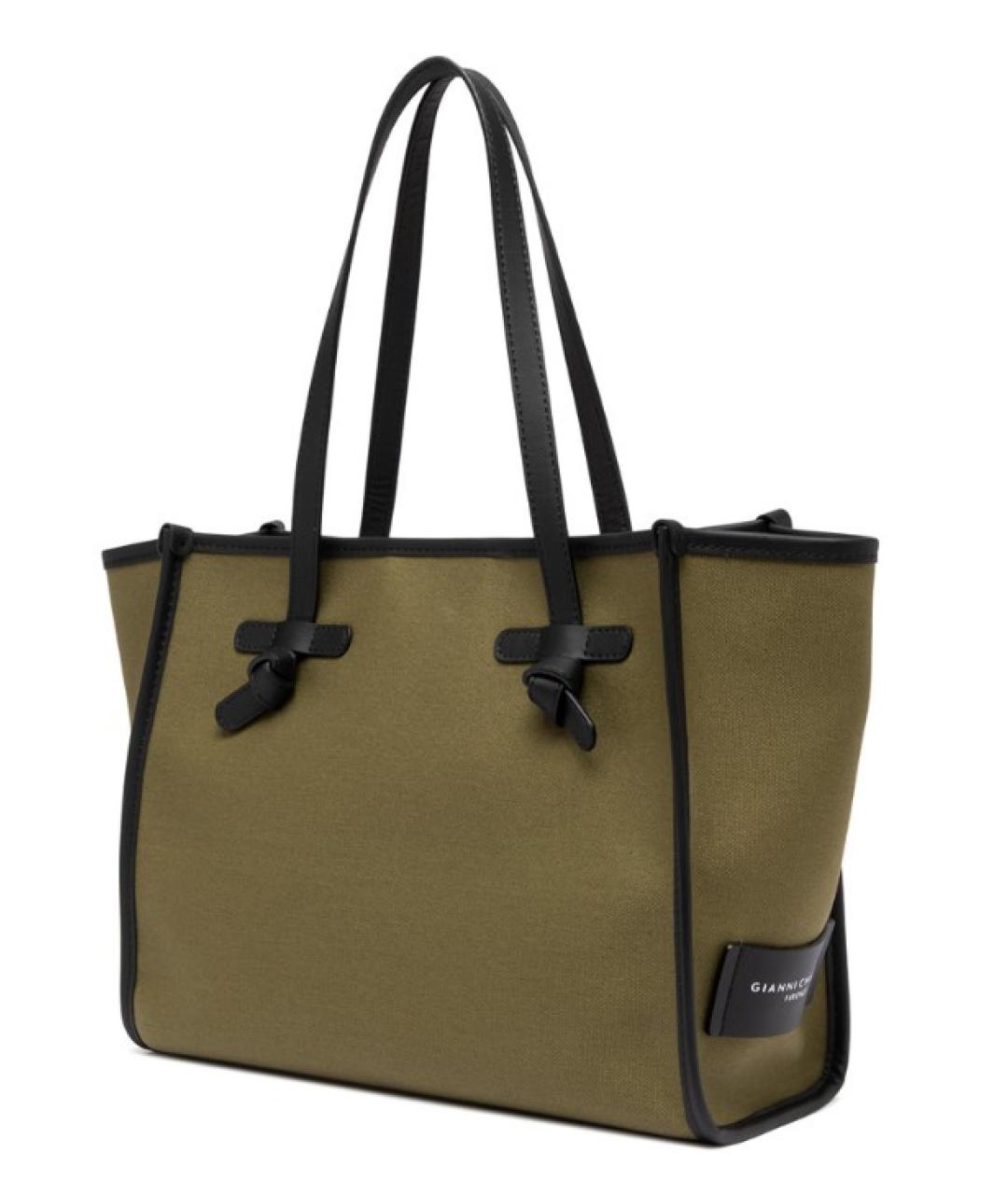 Gianni Chiarini Зеленая тканевая сумка тоут, фото 2