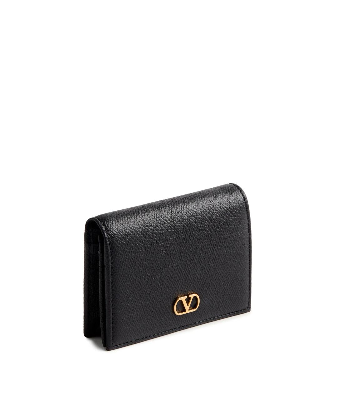 VALENTINO Черный кожаный кошелек, фото 2