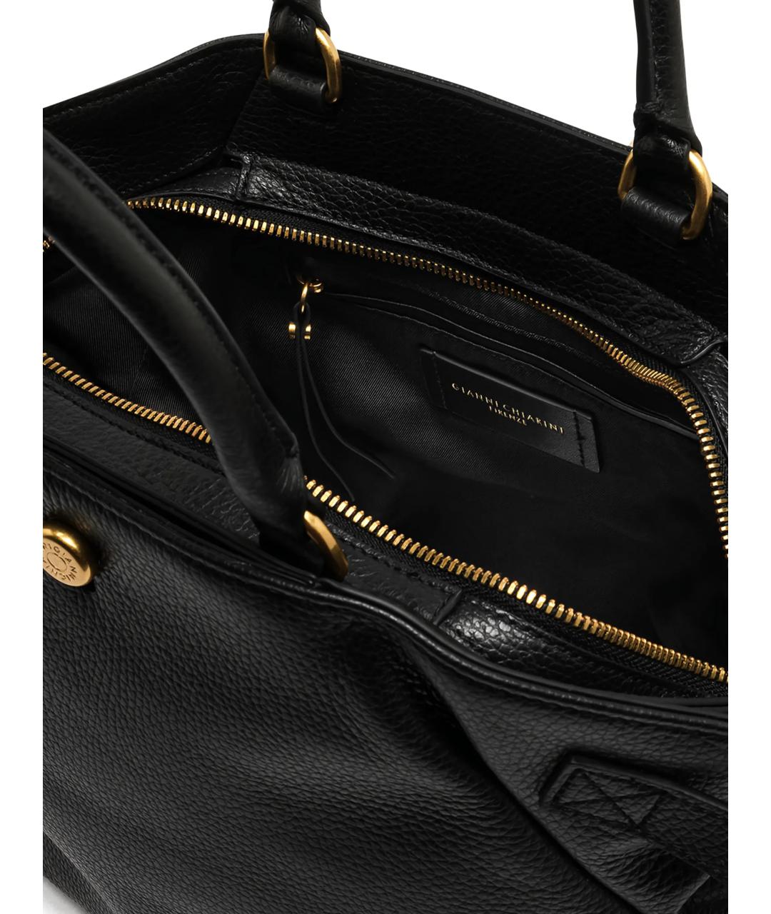 Gianni Chiarini Черная кожаная сумка тоут, фото 2