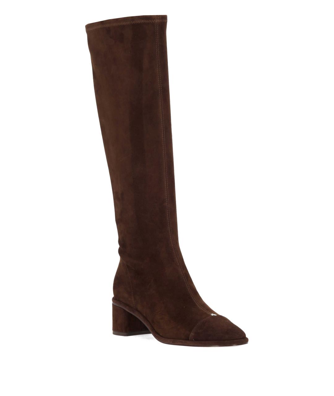 TORY BURCH Коричневые замшевые сапоги, фото 2