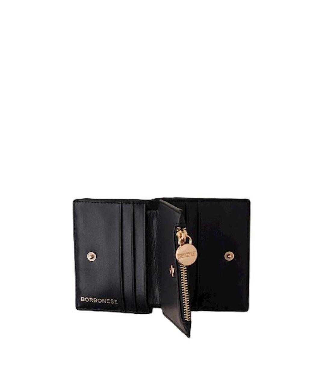 BORBONESE Черный кожаный кошелек, фото 2