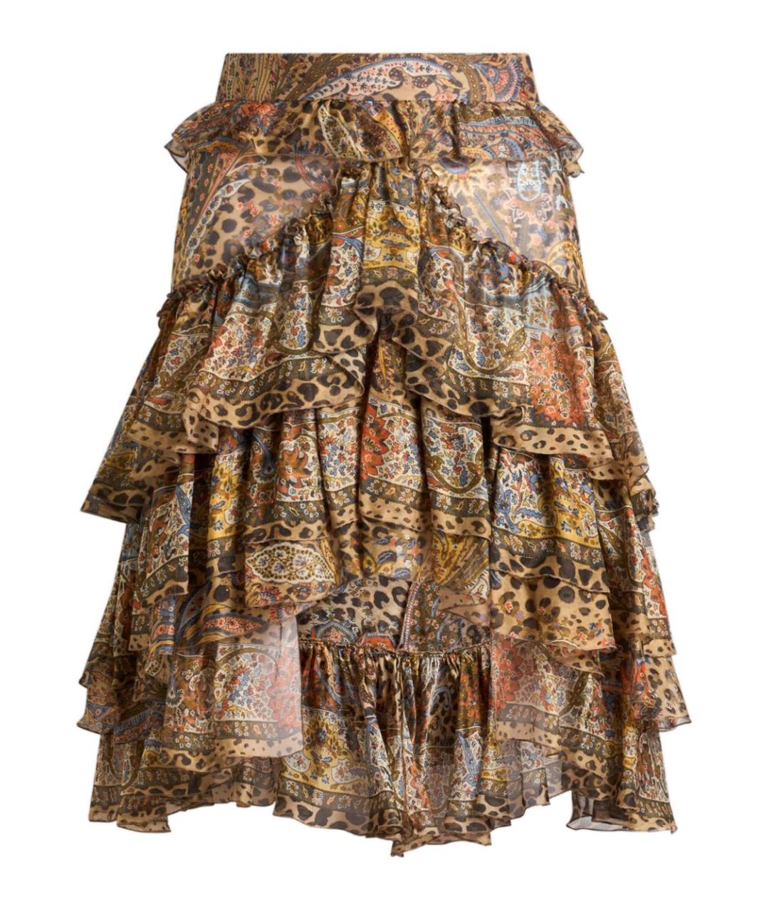 ETRO Мульти шелковая юбка миди, фото 1