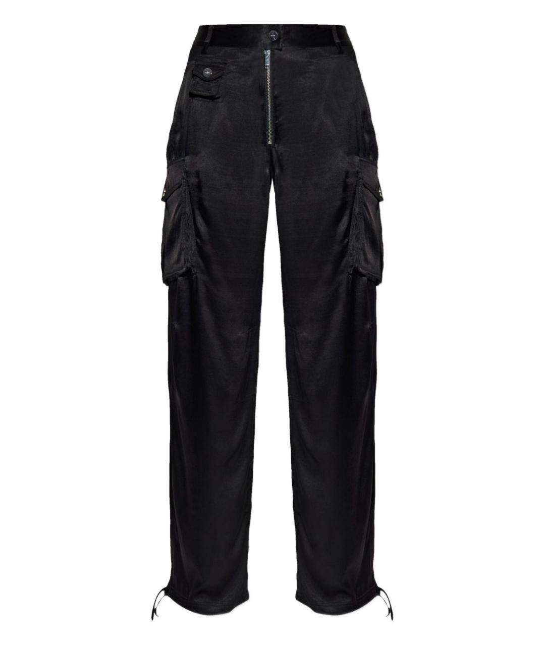 GANNI Черные вискозные прямые брюки, фото 1