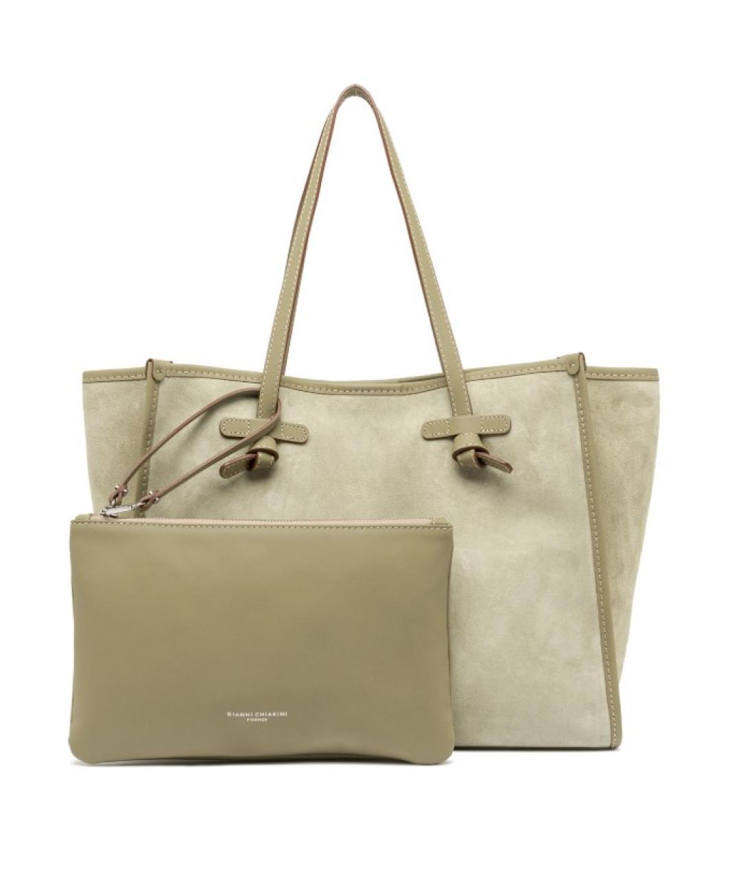 Gianni Chiarini Зеленая замшевая сумка тоут, фото 3