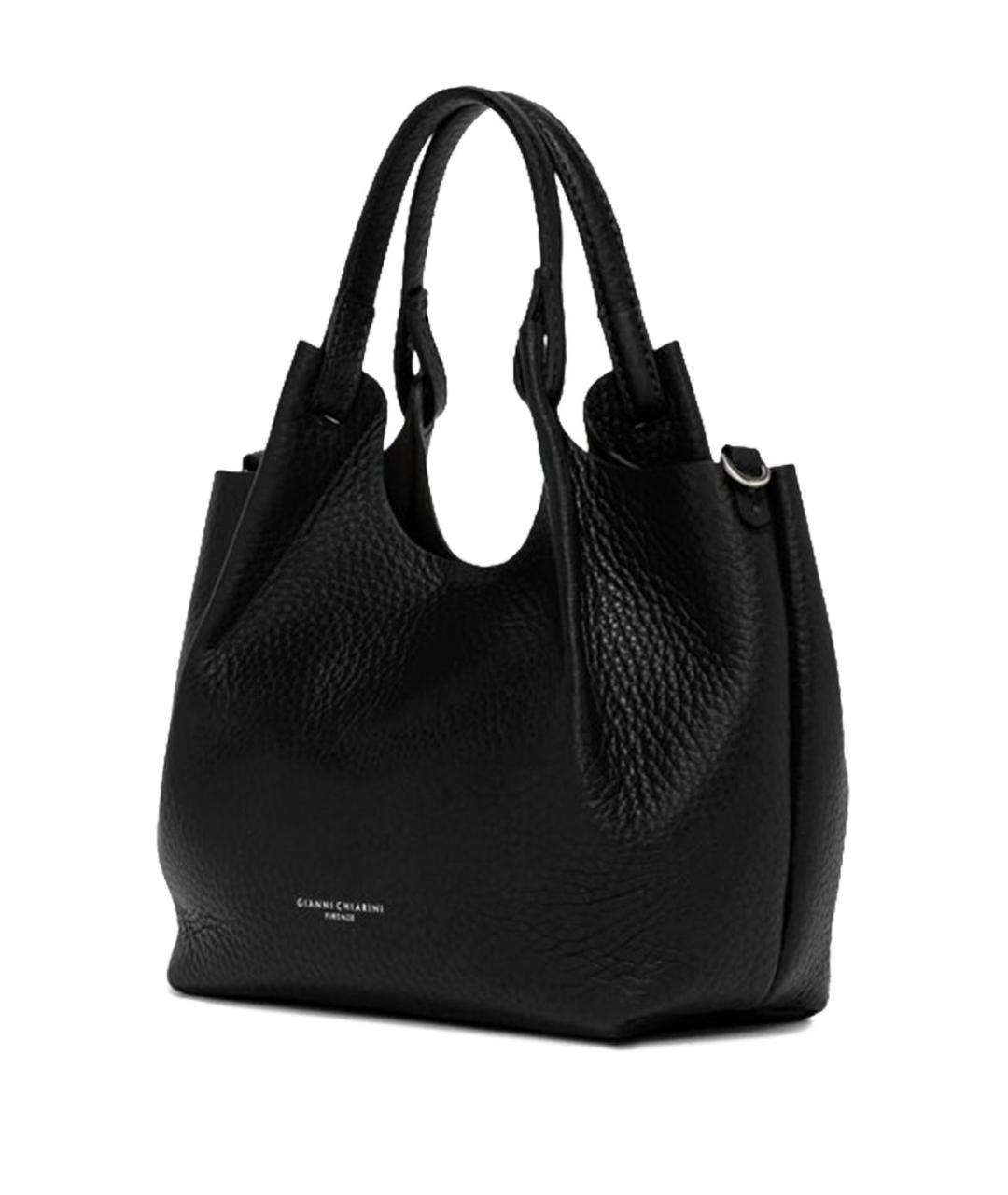 Gianni Chiarini Черная кожаная сумка тоут, фото 3