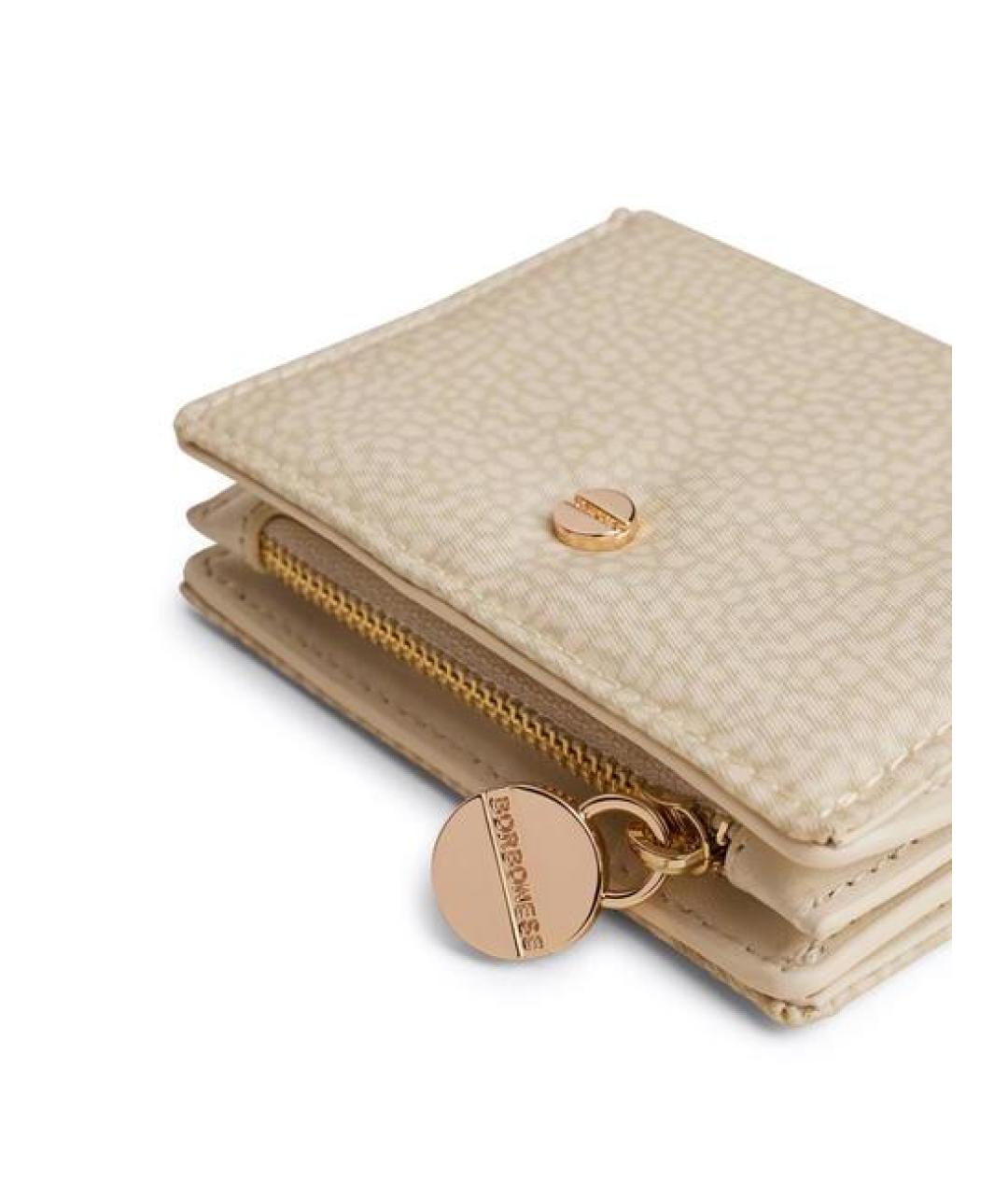 BORBONESE Бежевый кошелек из искусственной кожи, фото 3