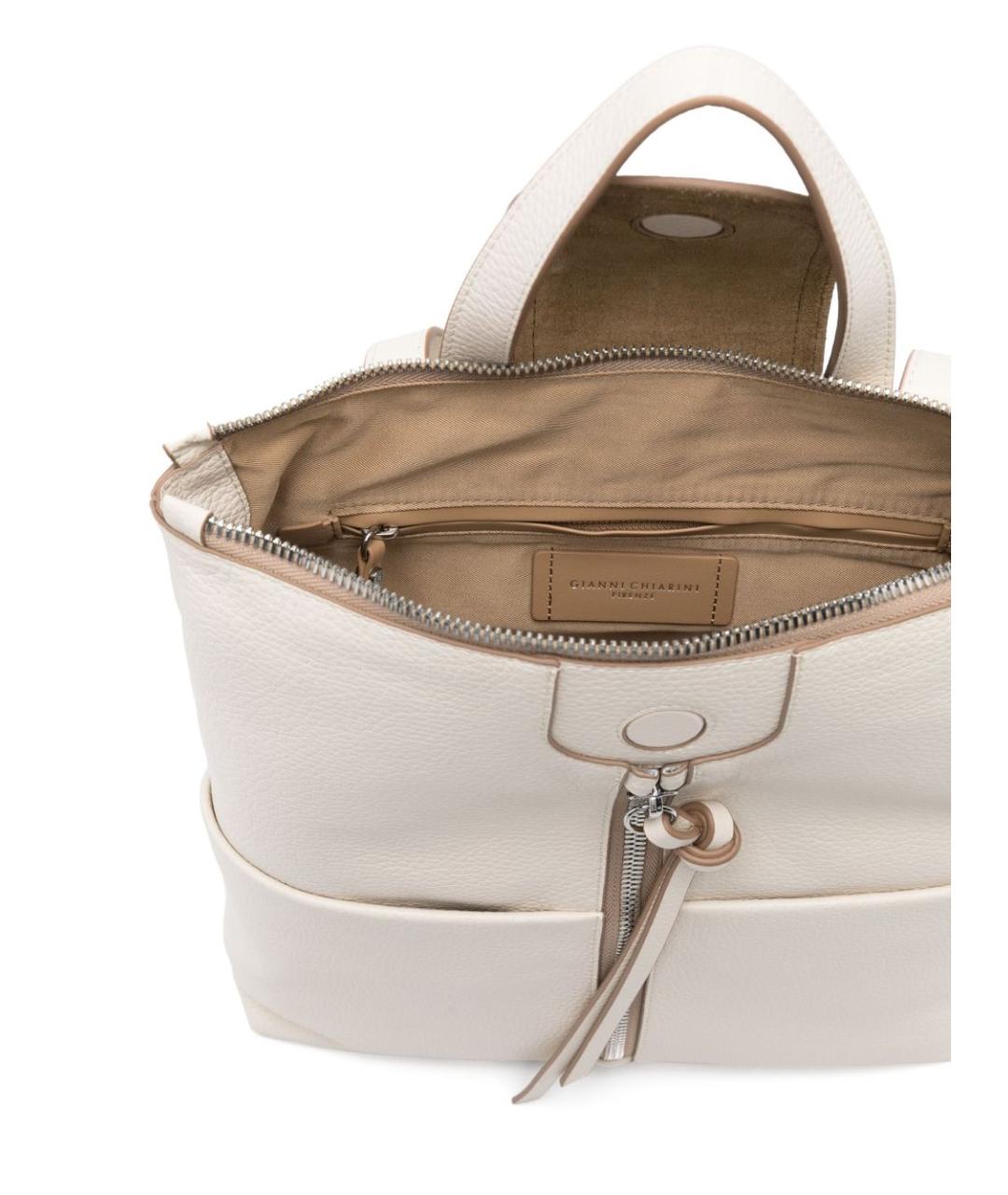 Gianni Chiarini Белый кожаный рюкзак, фото 3