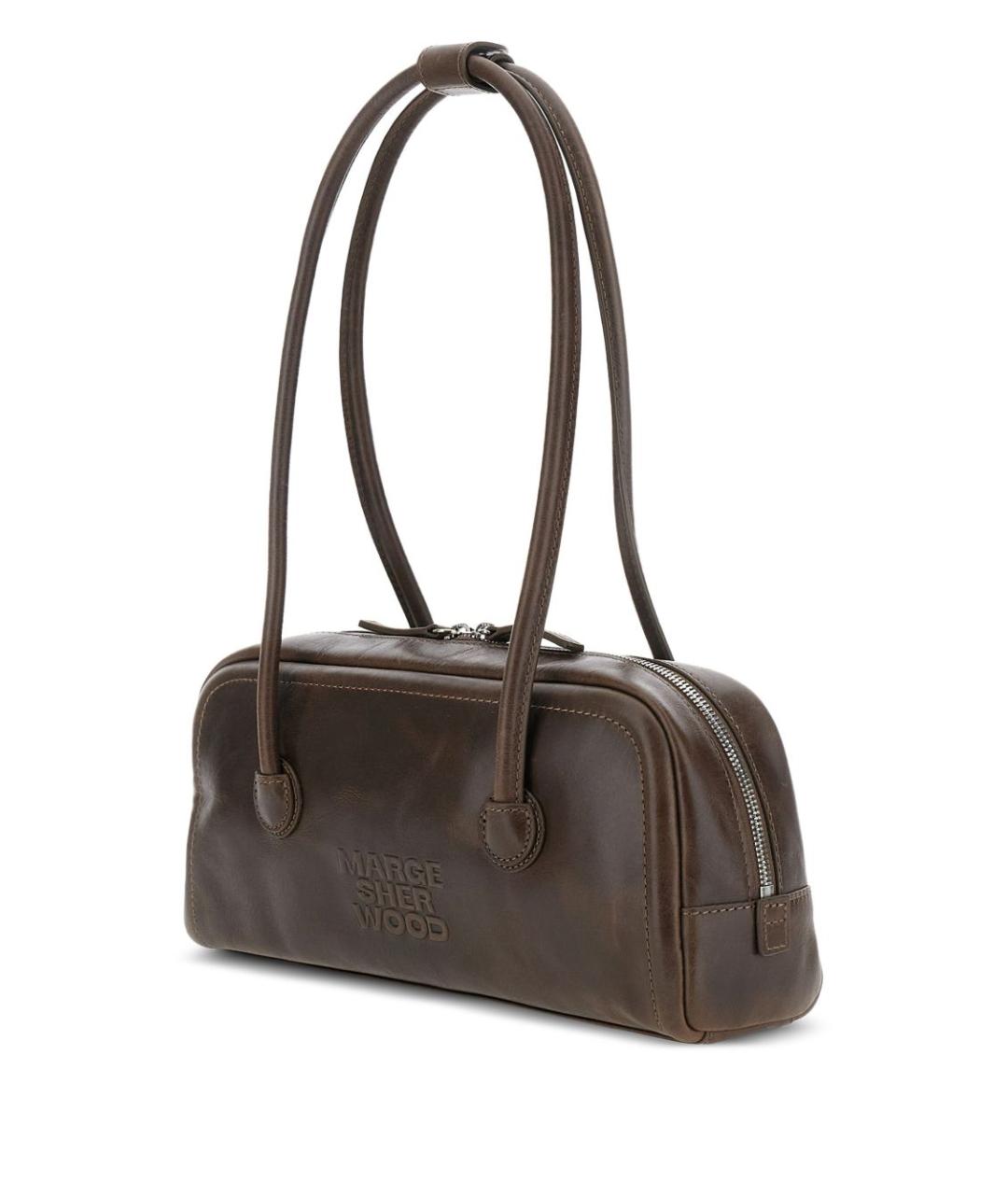 MARGESHERWOOD Коричневая кожаная сумка через плечо, фото 2