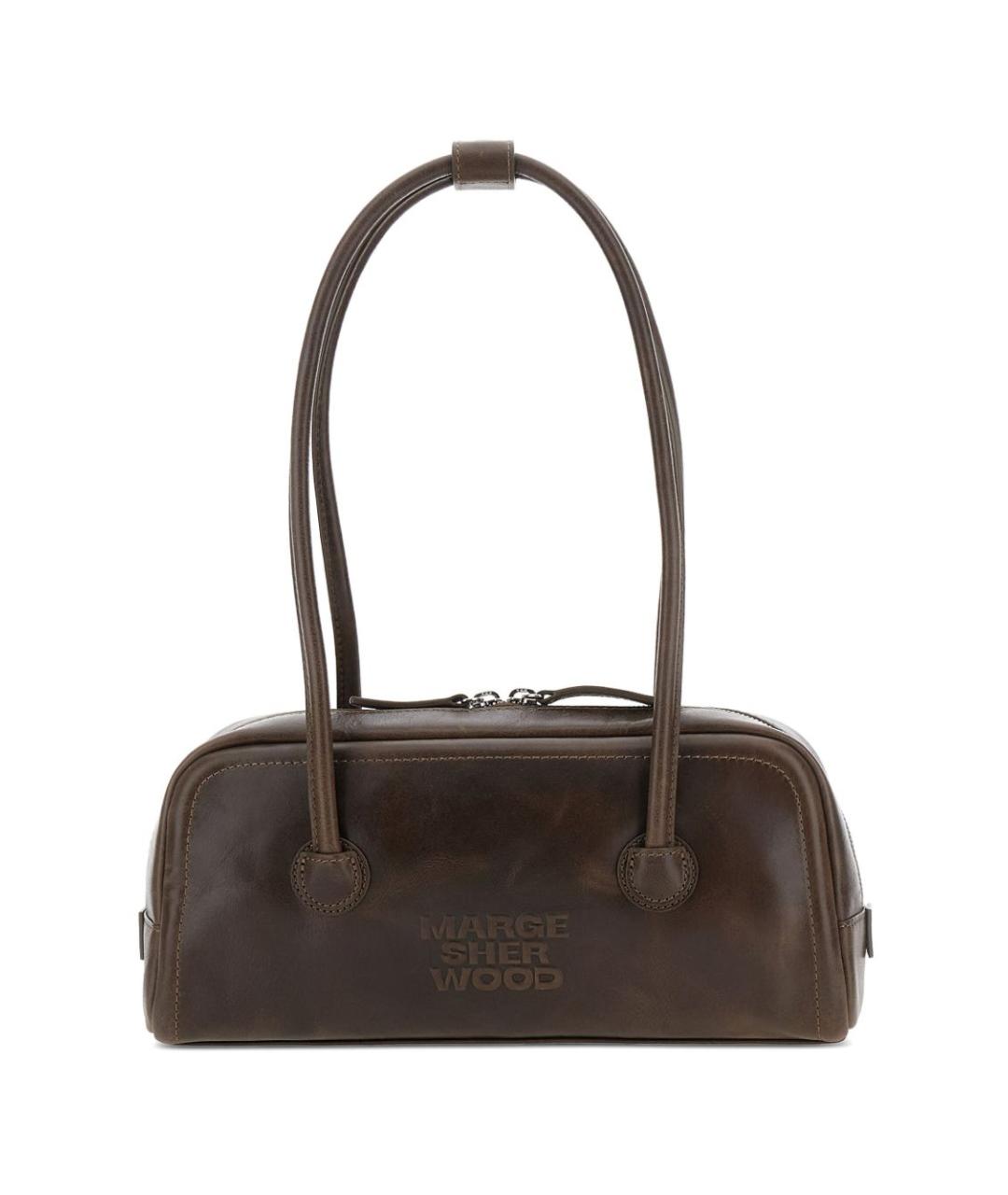 MARGESHERWOOD Коричневая кожаная сумка через плечо, фото 1