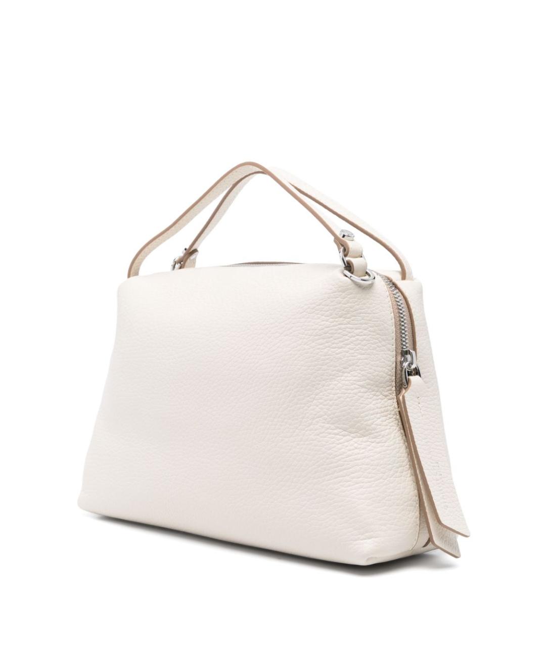 Gianni Chiarini Белая кожаная сумка с короткими ручками, фото 2