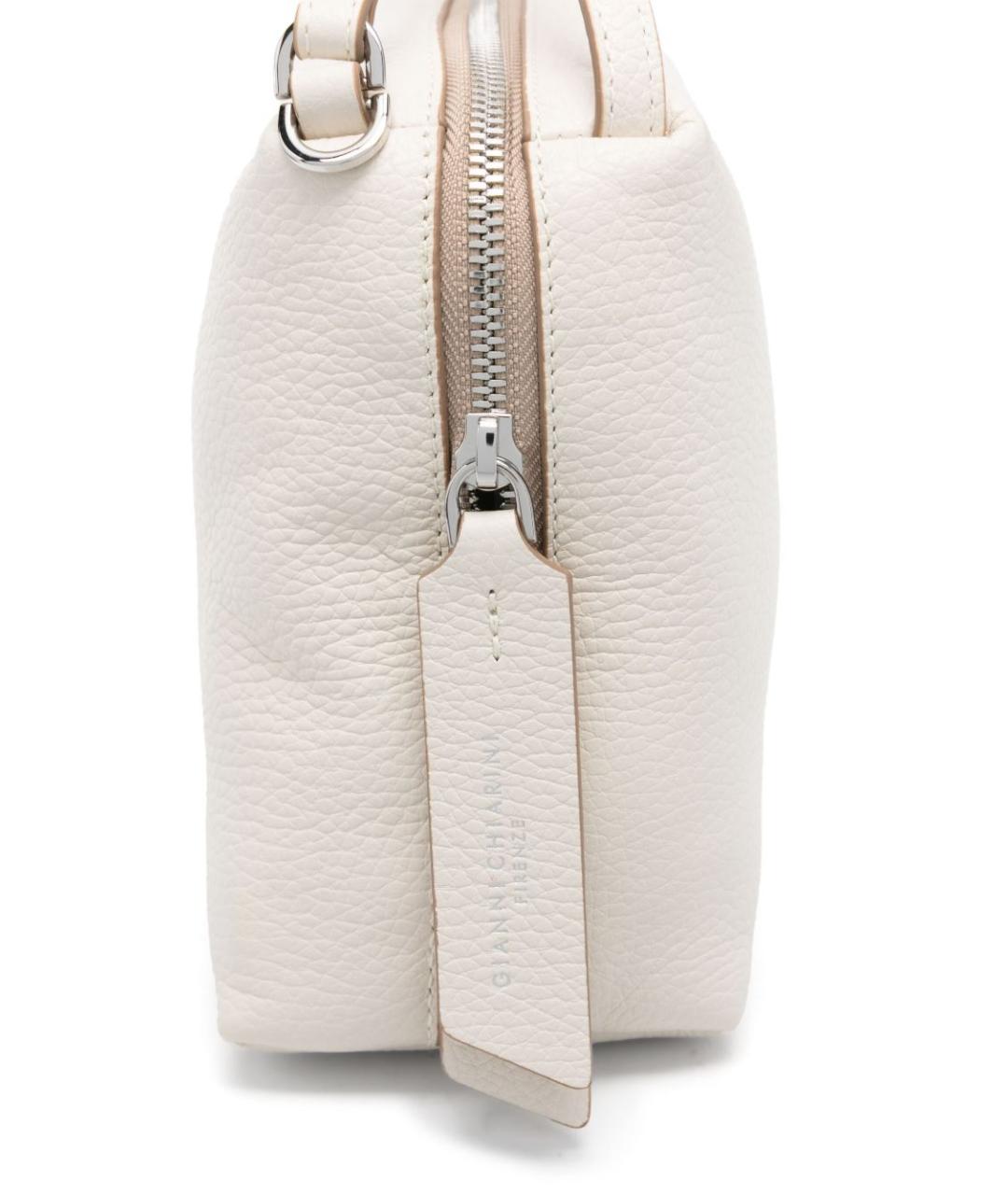 Gianni Chiarini Белая кожаная сумка с короткими ручками, фото 3