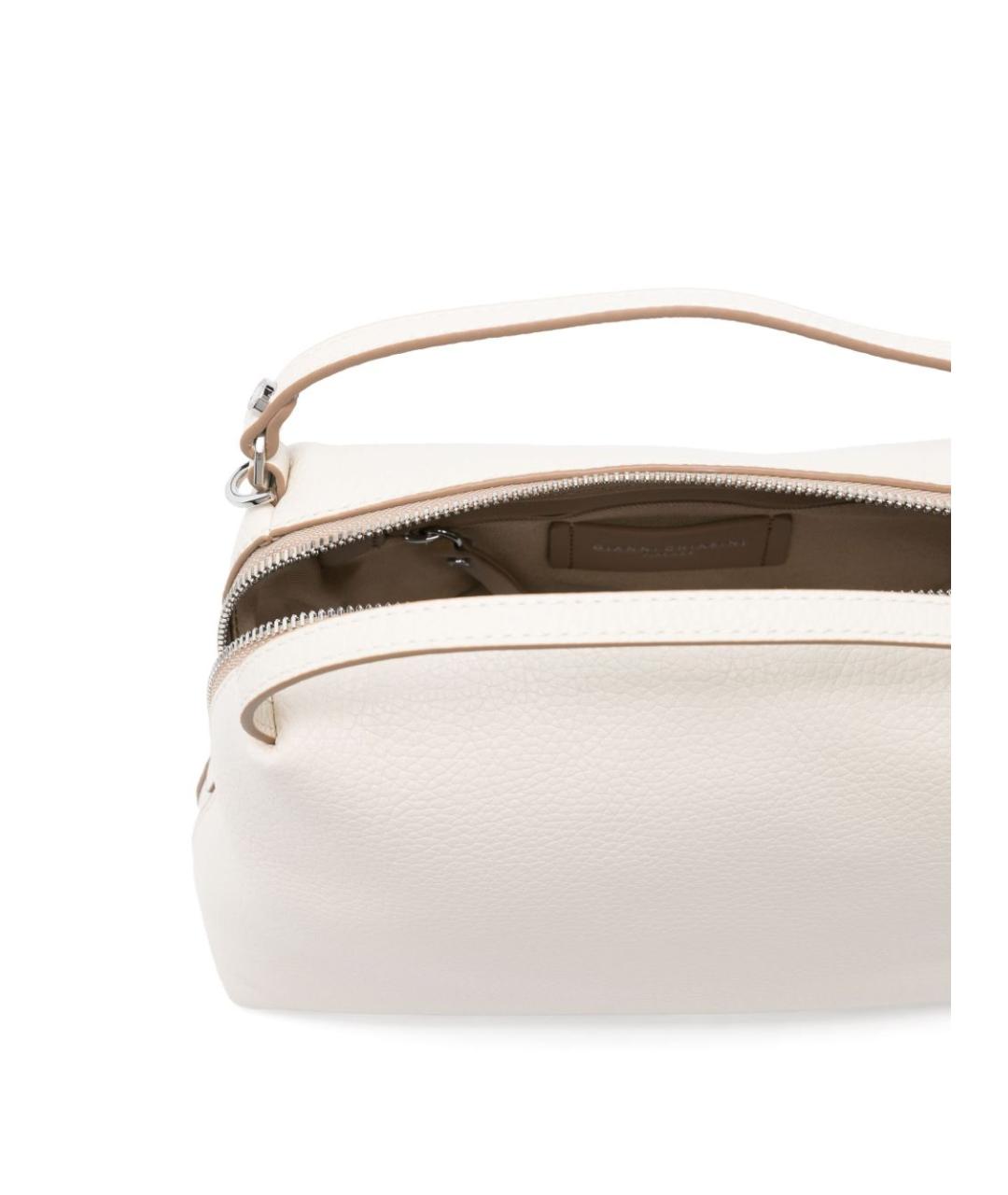 Gianni Chiarini Белая кожаная сумка с короткими ручками, фото 4