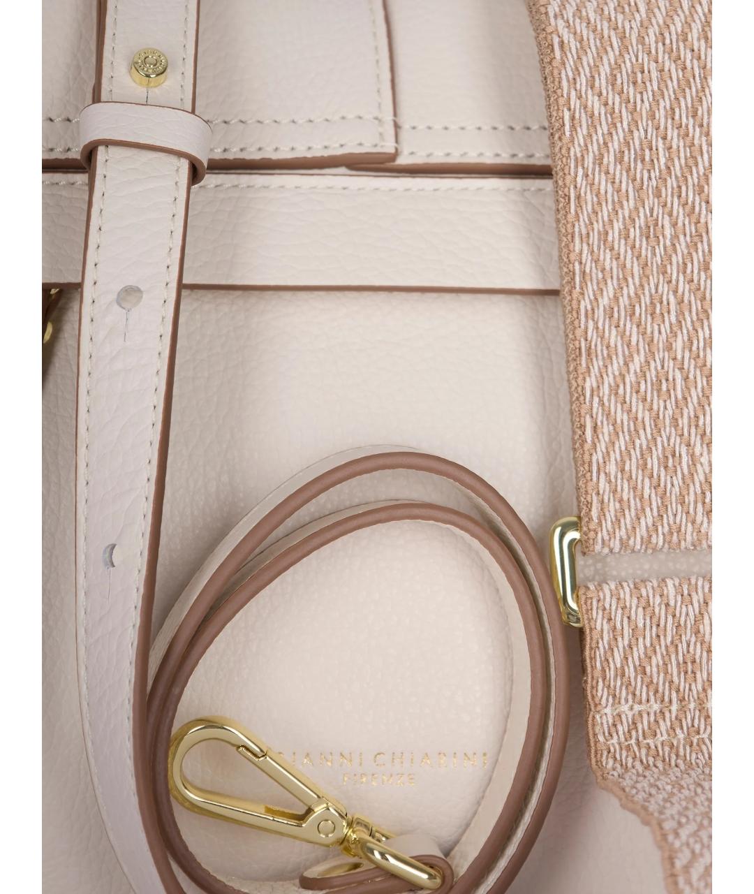 Gianni Chiarini Белая кожаная сумка через плечо, фото 2