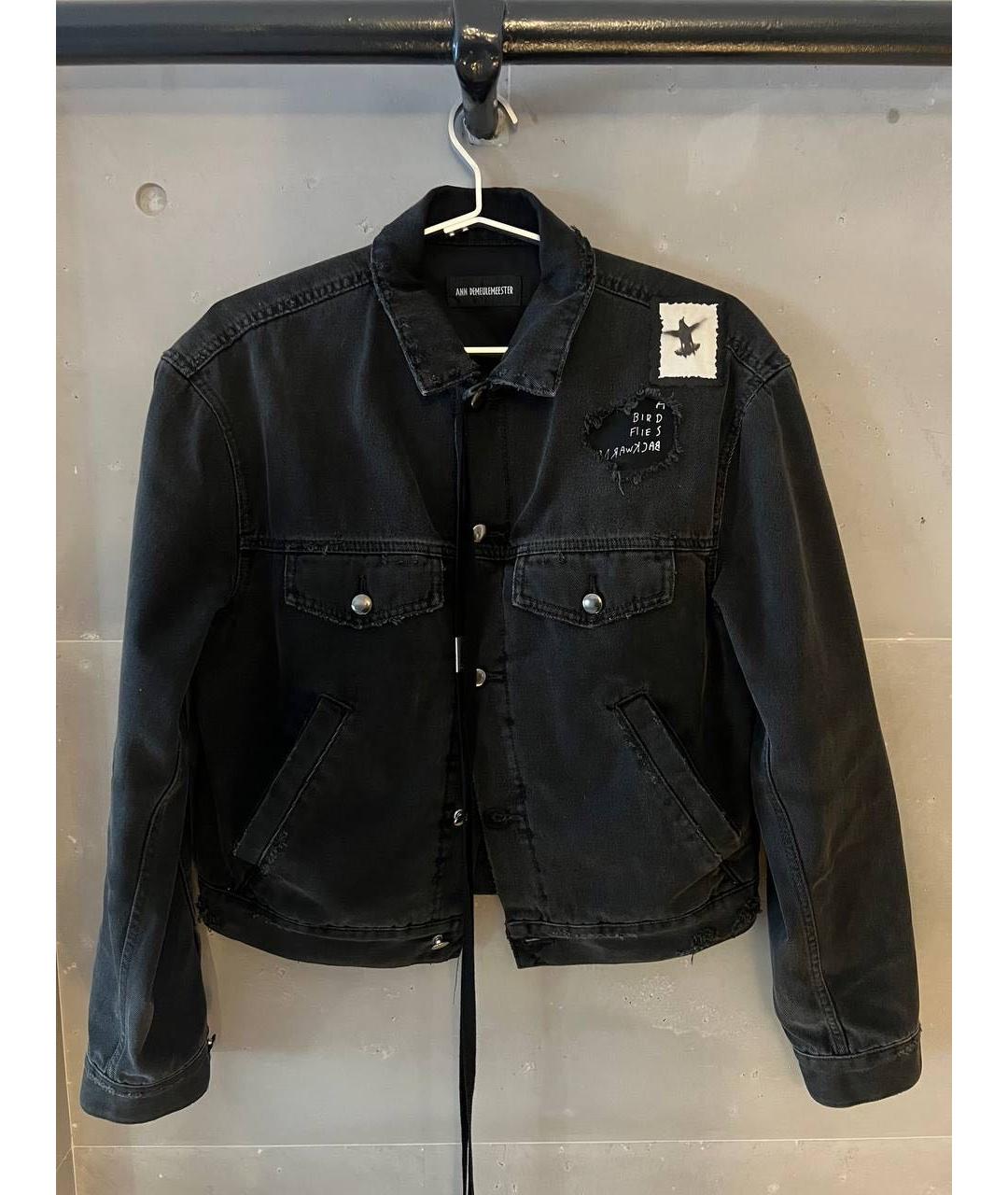 ANN DEMEULEMEESTER Черная деним куртка, фото 4