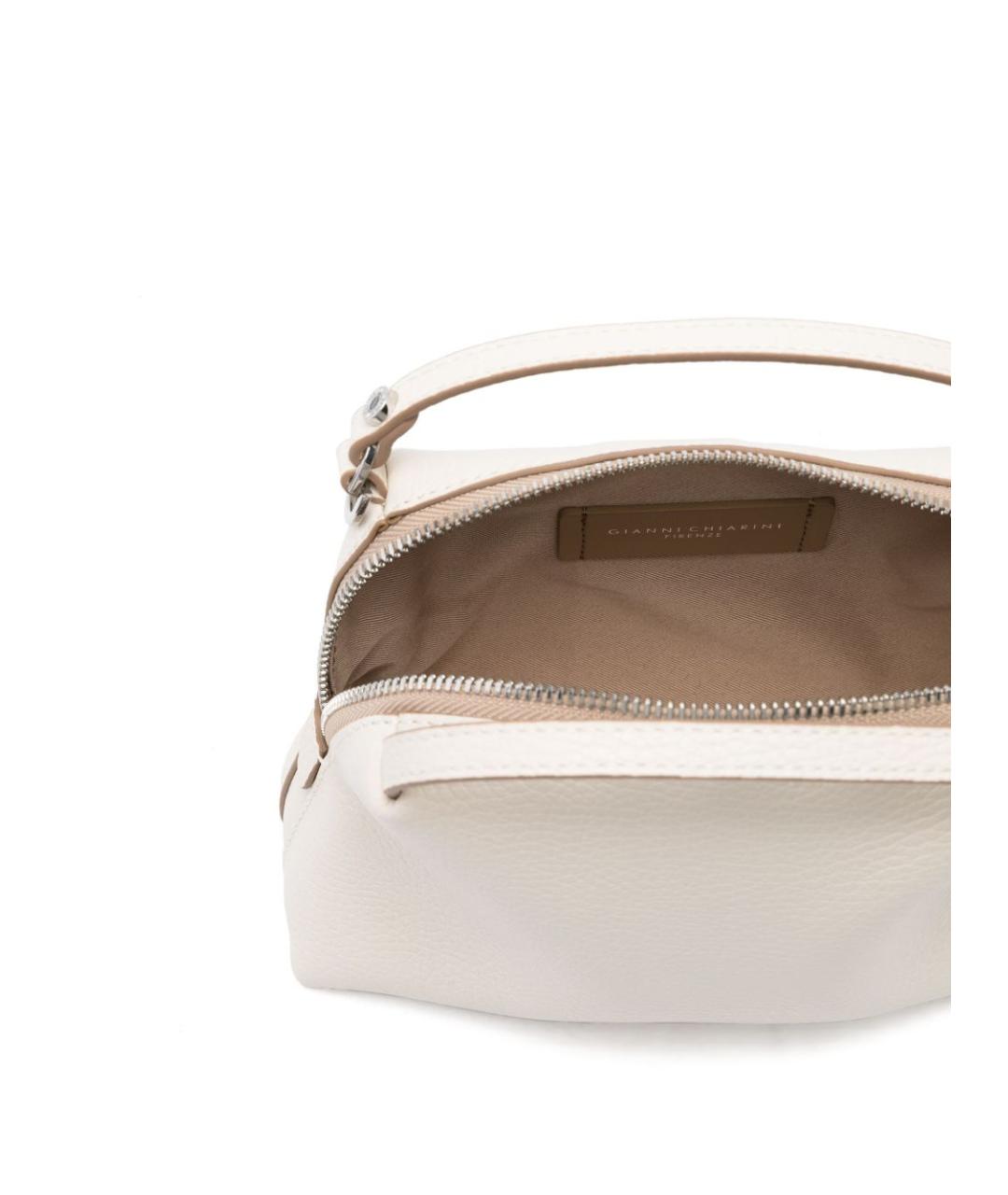 Gianni Chiarini Белая кожаная сумка с короткими ручками, фото 4