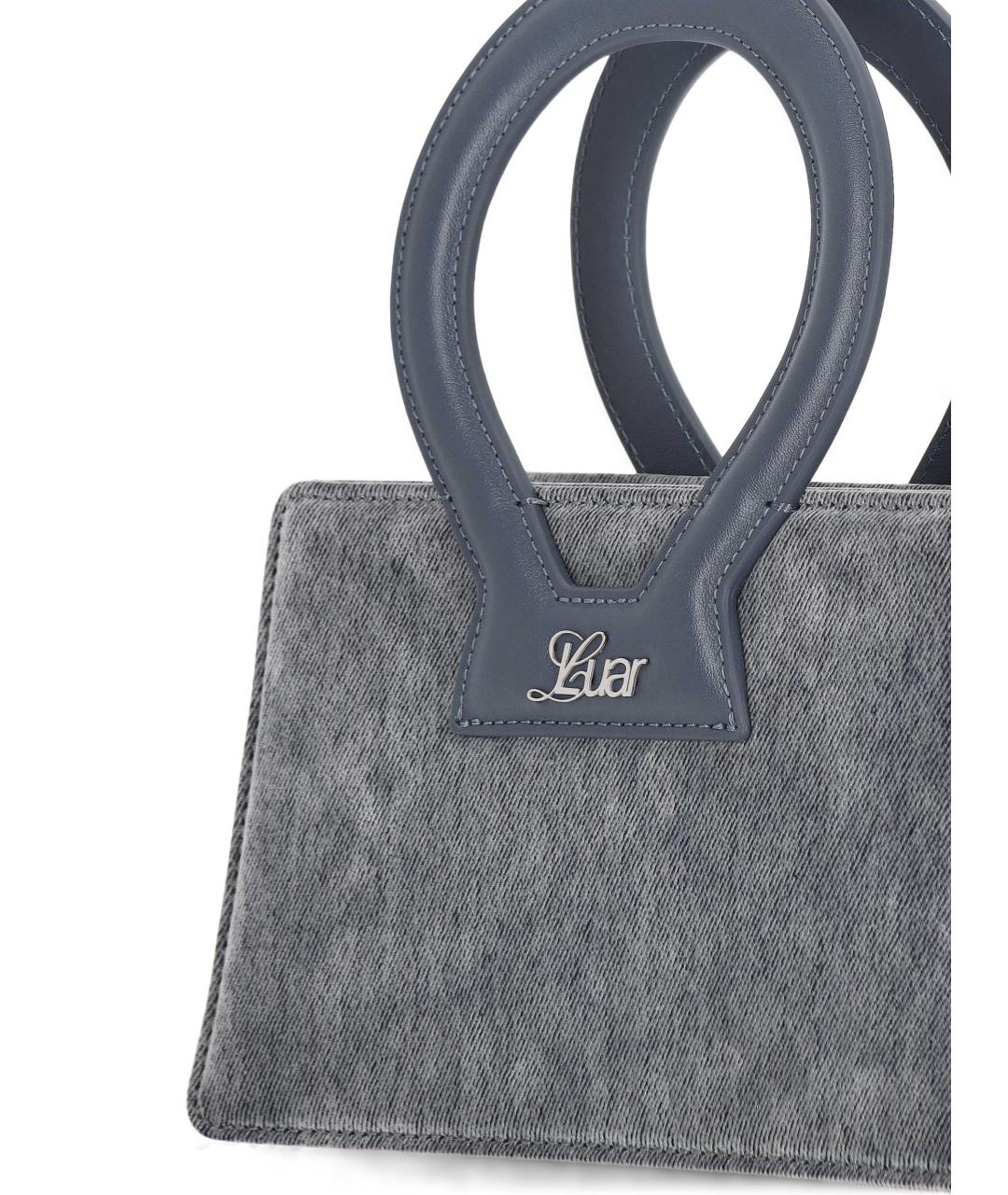 LUAR Серая тканевая сумка с короткими ручками, фото 4
