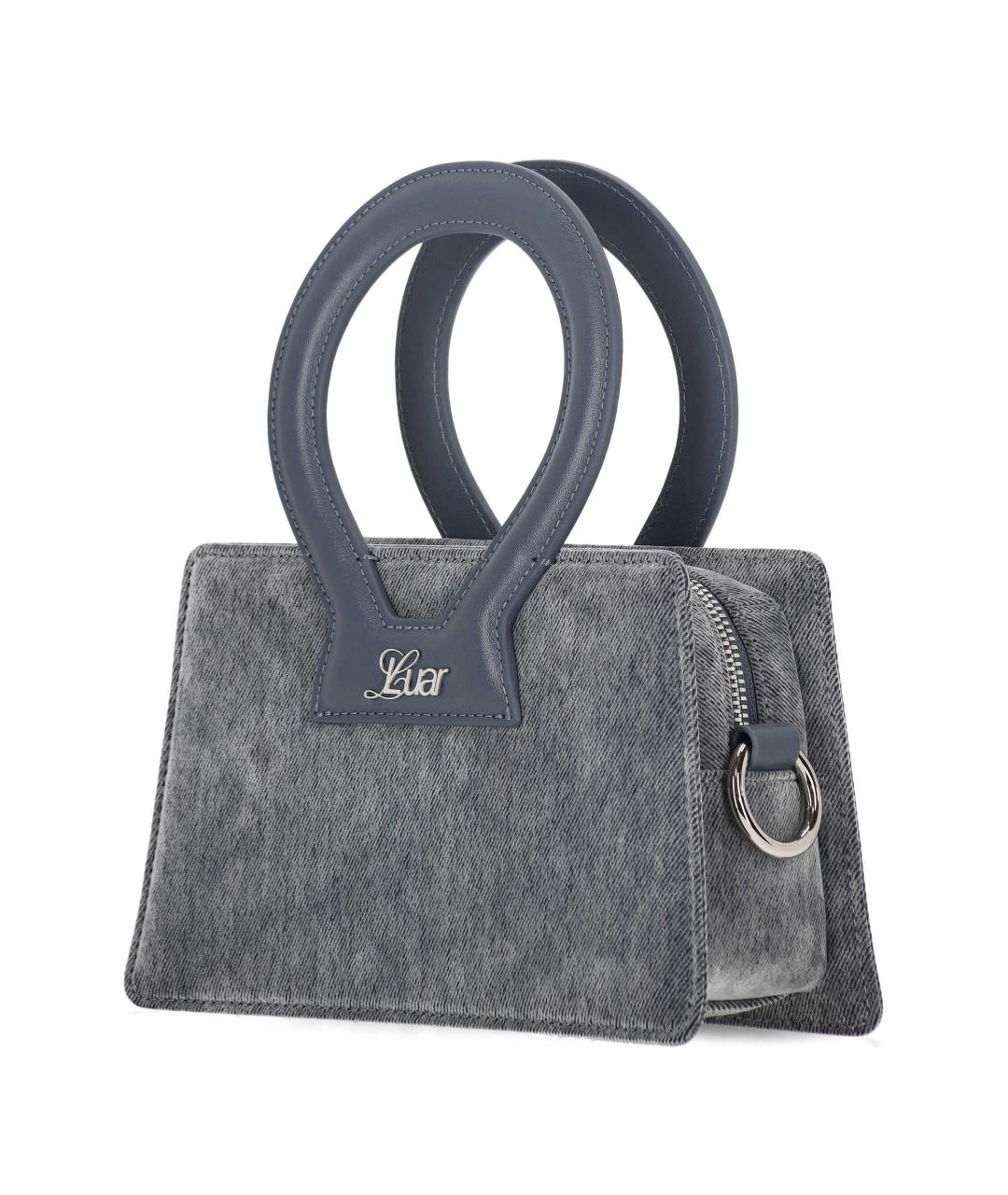 LUAR Серая тканевая сумка с короткими ручками, фото 2