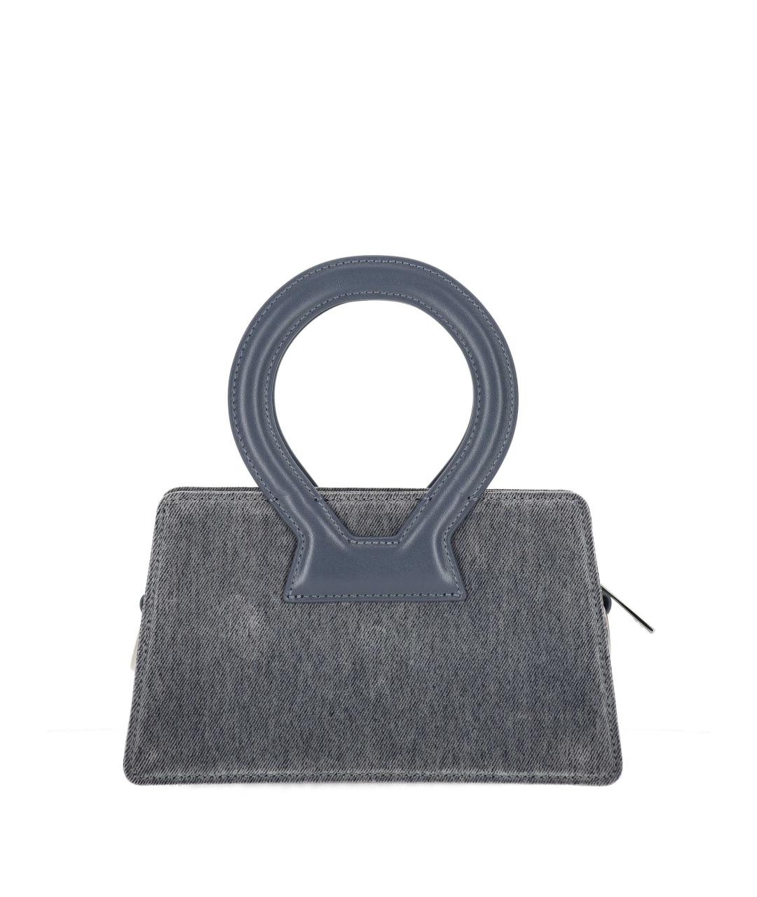 LUAR Серая тканевая сумка с короткими ручками, фото 3