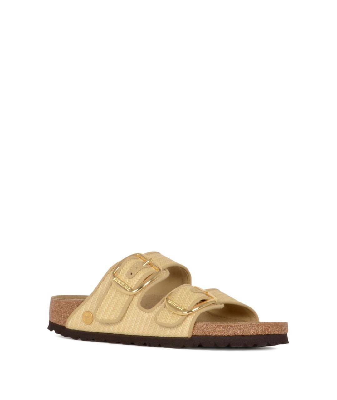BIRKENSTOCK Бежевые текстильные сандалии, фото 2
