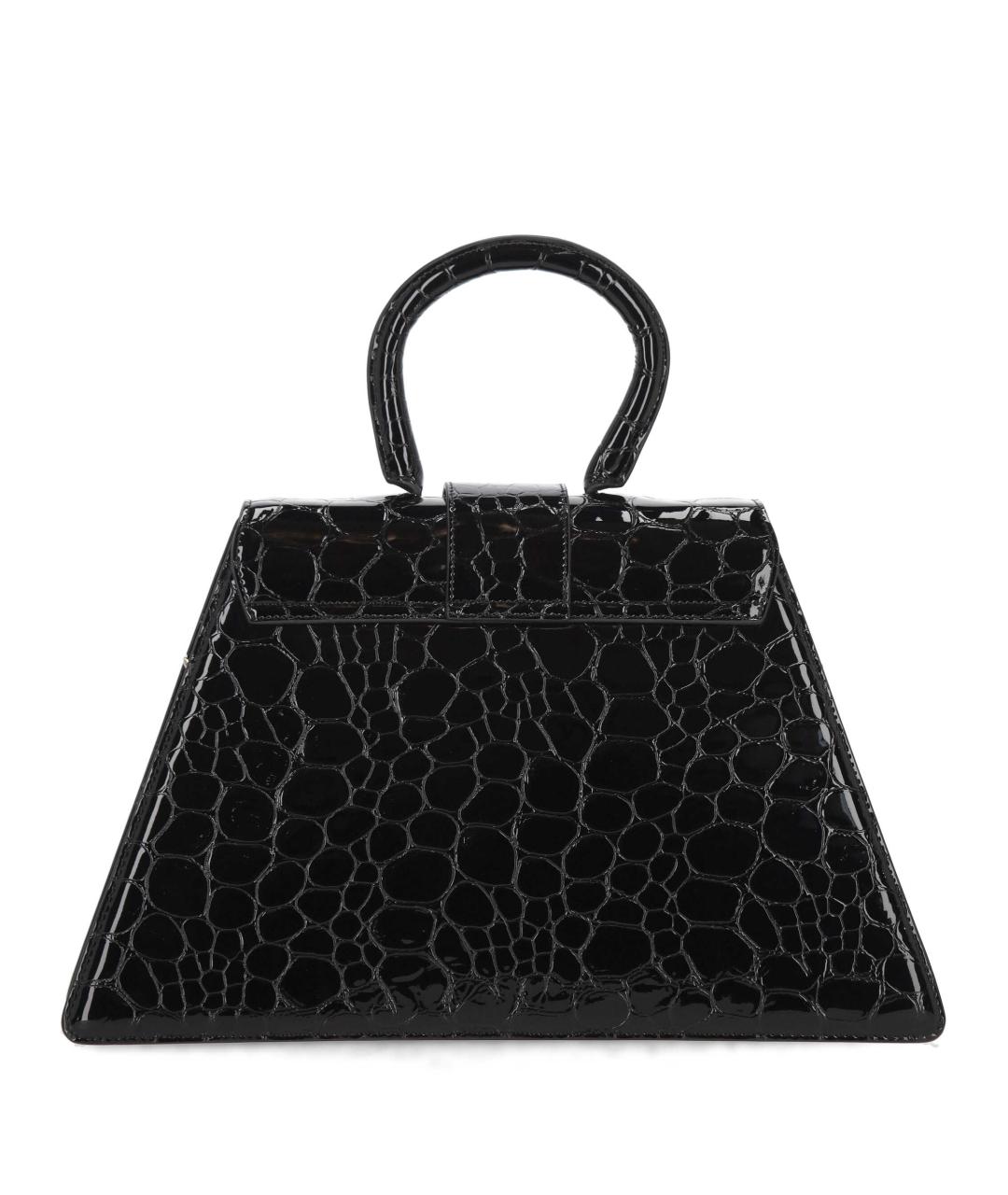 LUAR Черная кожаная сумка с короткими ручками, фото 3