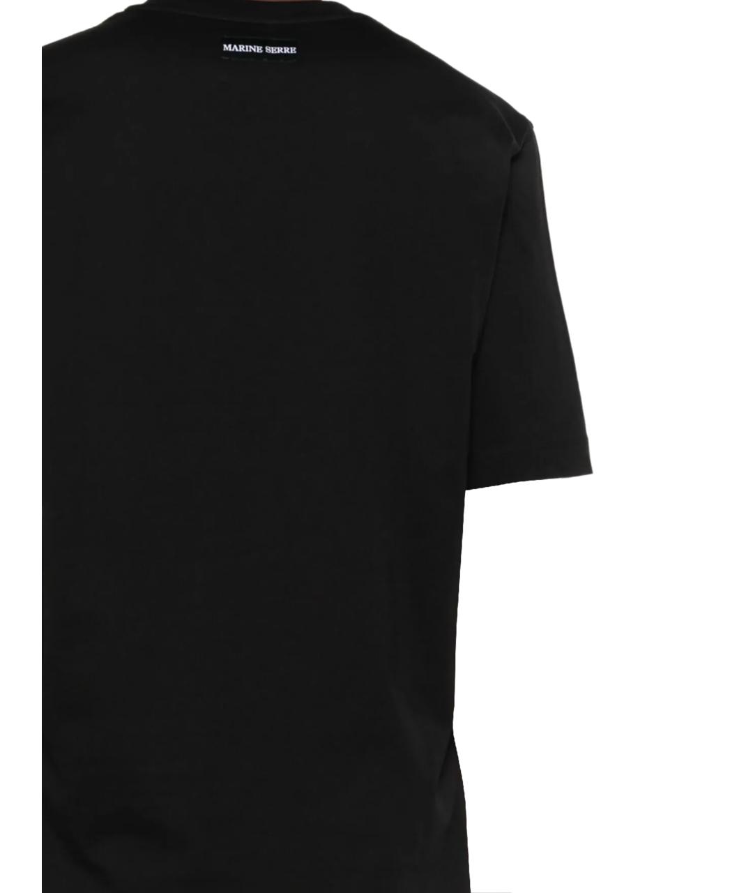 MARINE SERRE Черная хлопковая футболка, фото 3