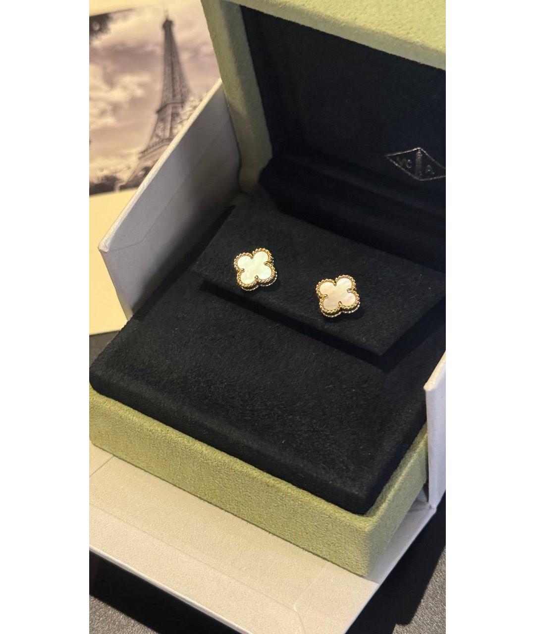 VAN CLEEF & ARPELS Белые серьги из желтого золота, фото 2