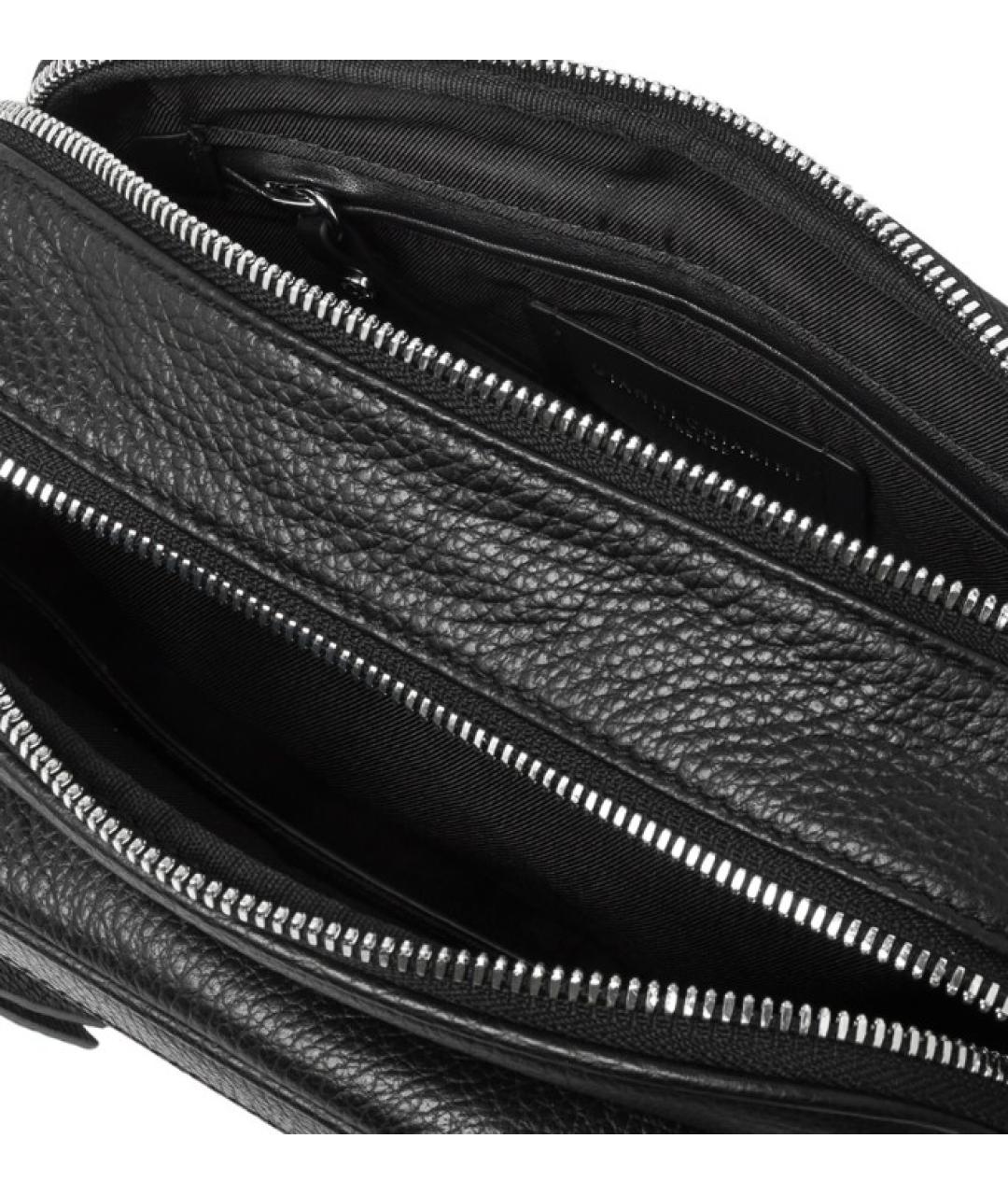 Gianni Chiarini Черная кожаная сумка через плечо, фото 4