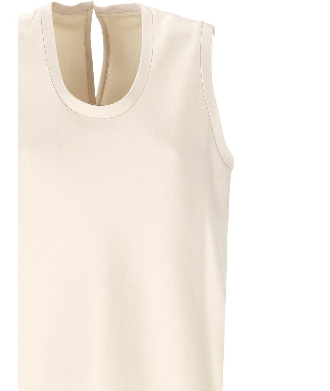 Carven Бежевая вискозная майка, фото 2