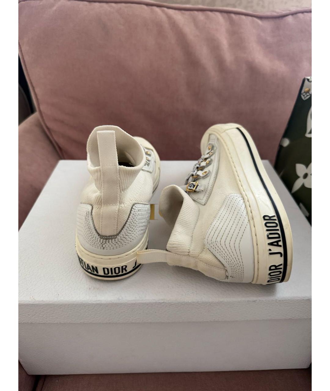 CHRISTIAN DIOR Бежевые текстильные кеды, фото 2