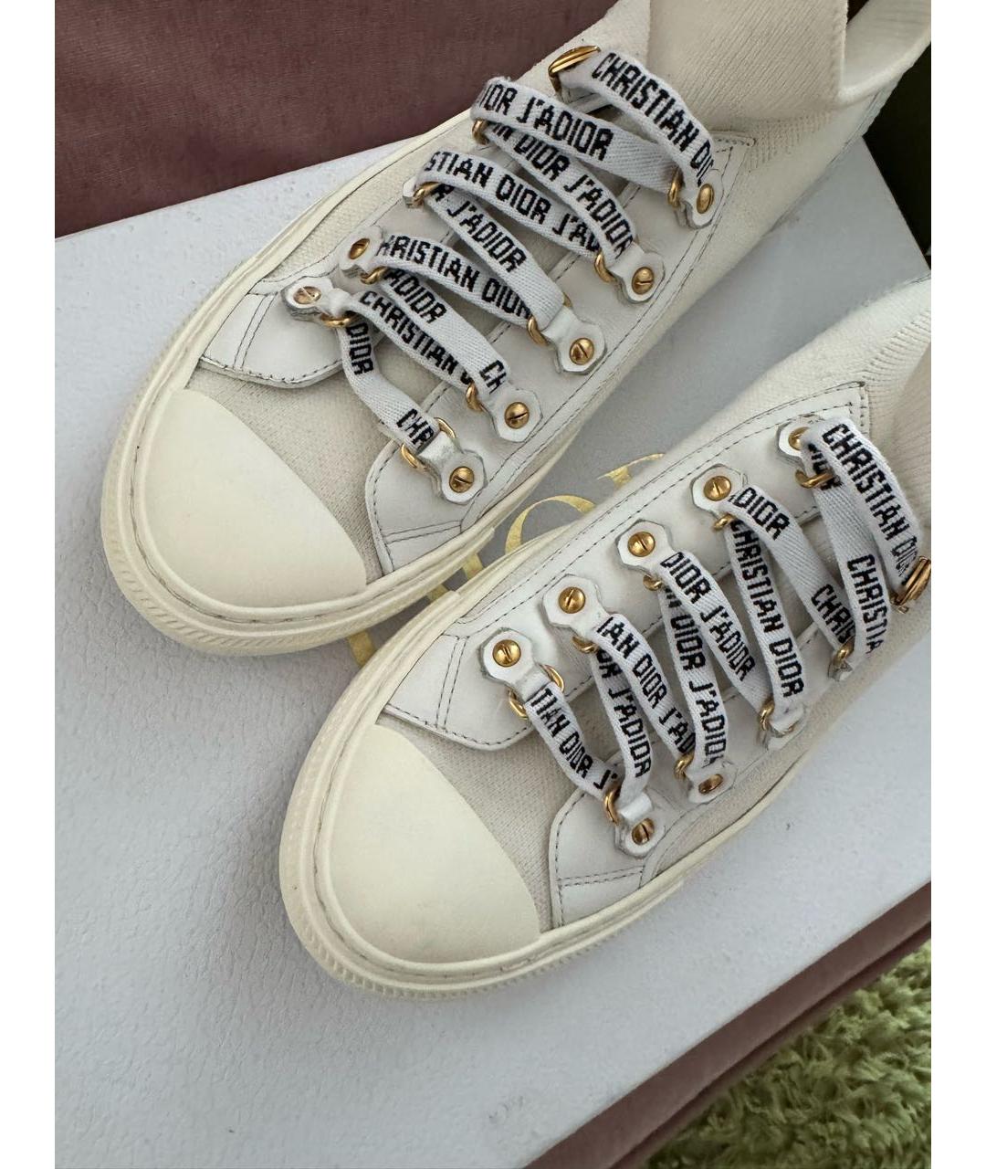 CHRISTIAN DIOR Бежевые текстильные кеды, фото 3