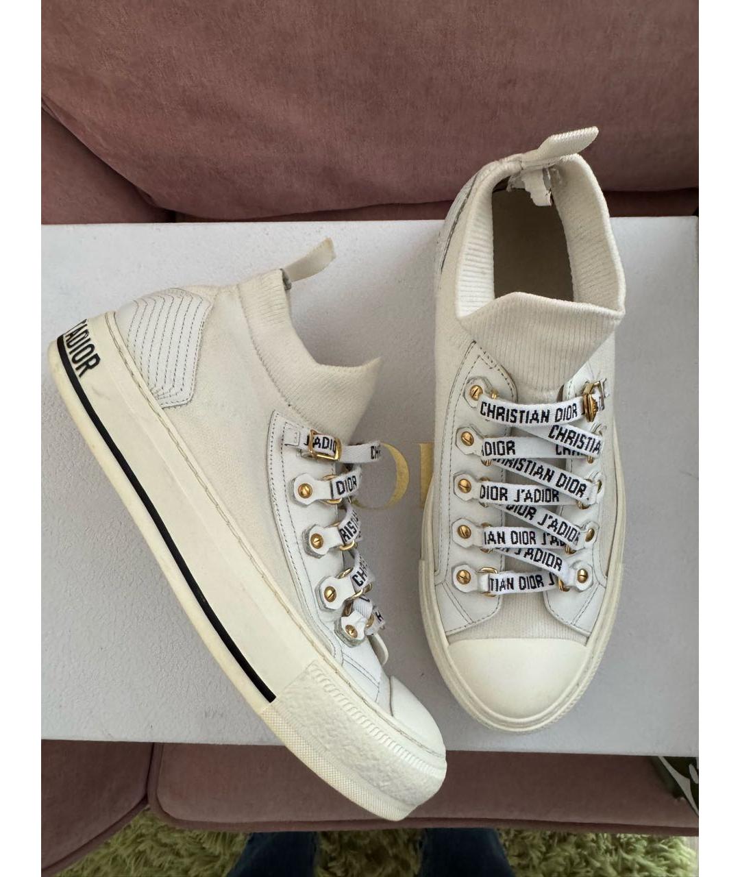 CHRISTIAN DIOR Бежевые текстильные кеды, фото 4