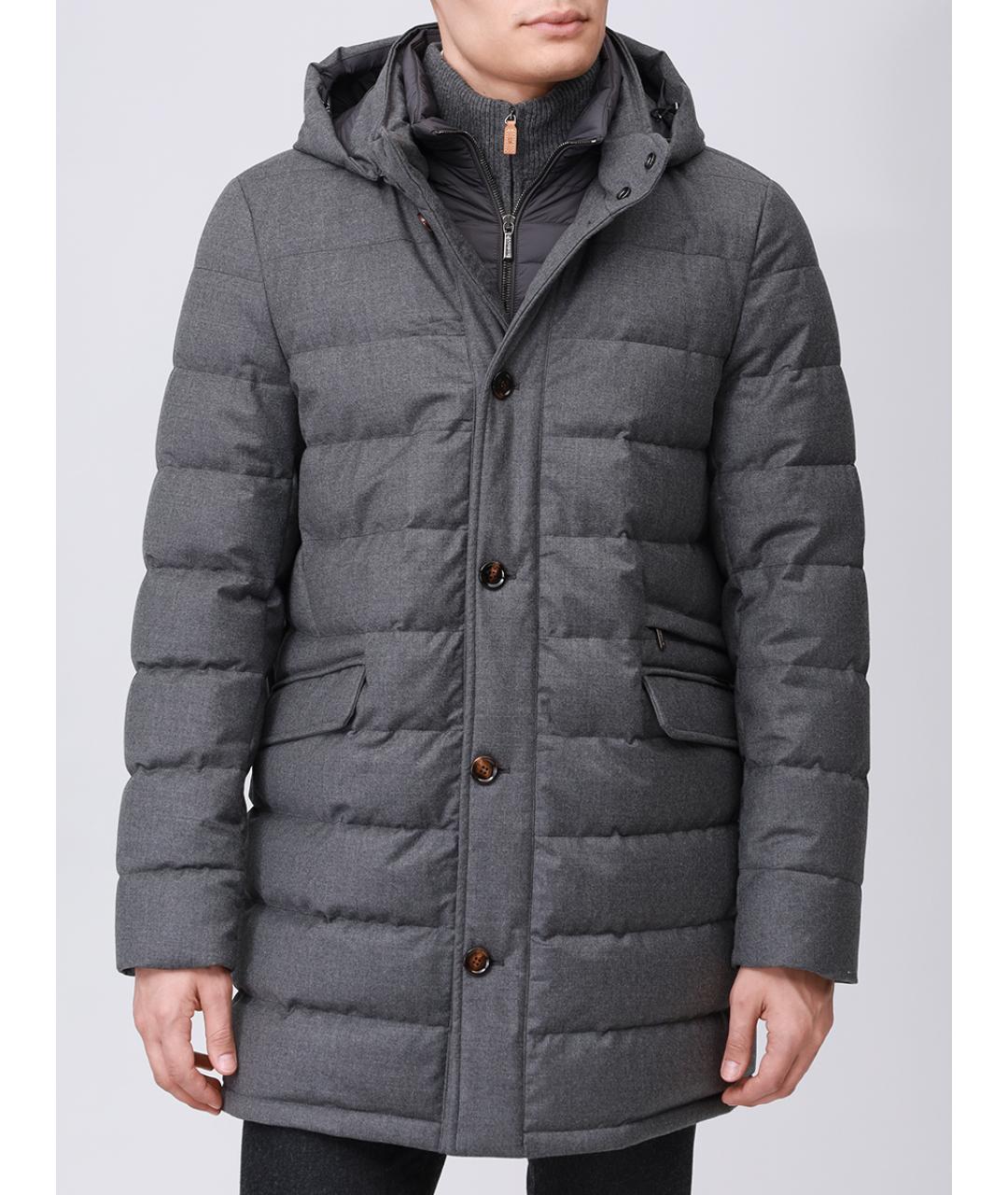 MOORER Серый пуховик, фото 4