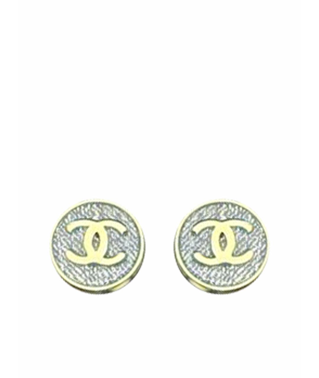 CHANEL Синие латунные серьги, фото 1