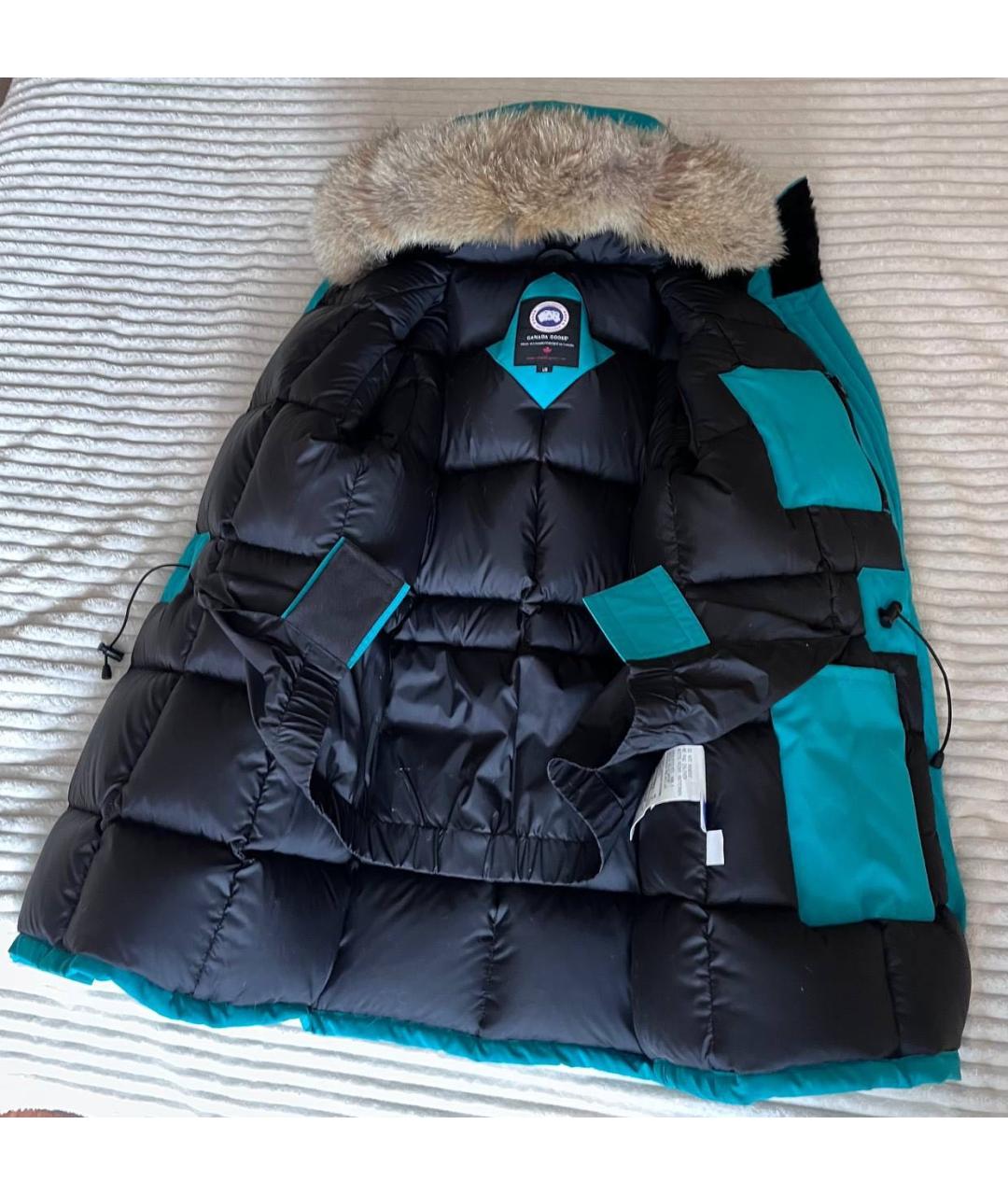 CANADA GOOSE Бирюзовый полиэстеровый пуховик, фото 8