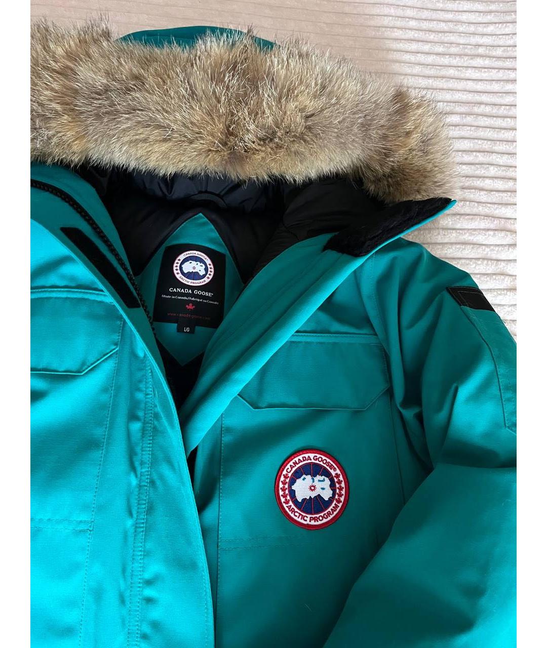 CANADA GOOSE Бирюзовый полиэстеровый пуховик, фото 3