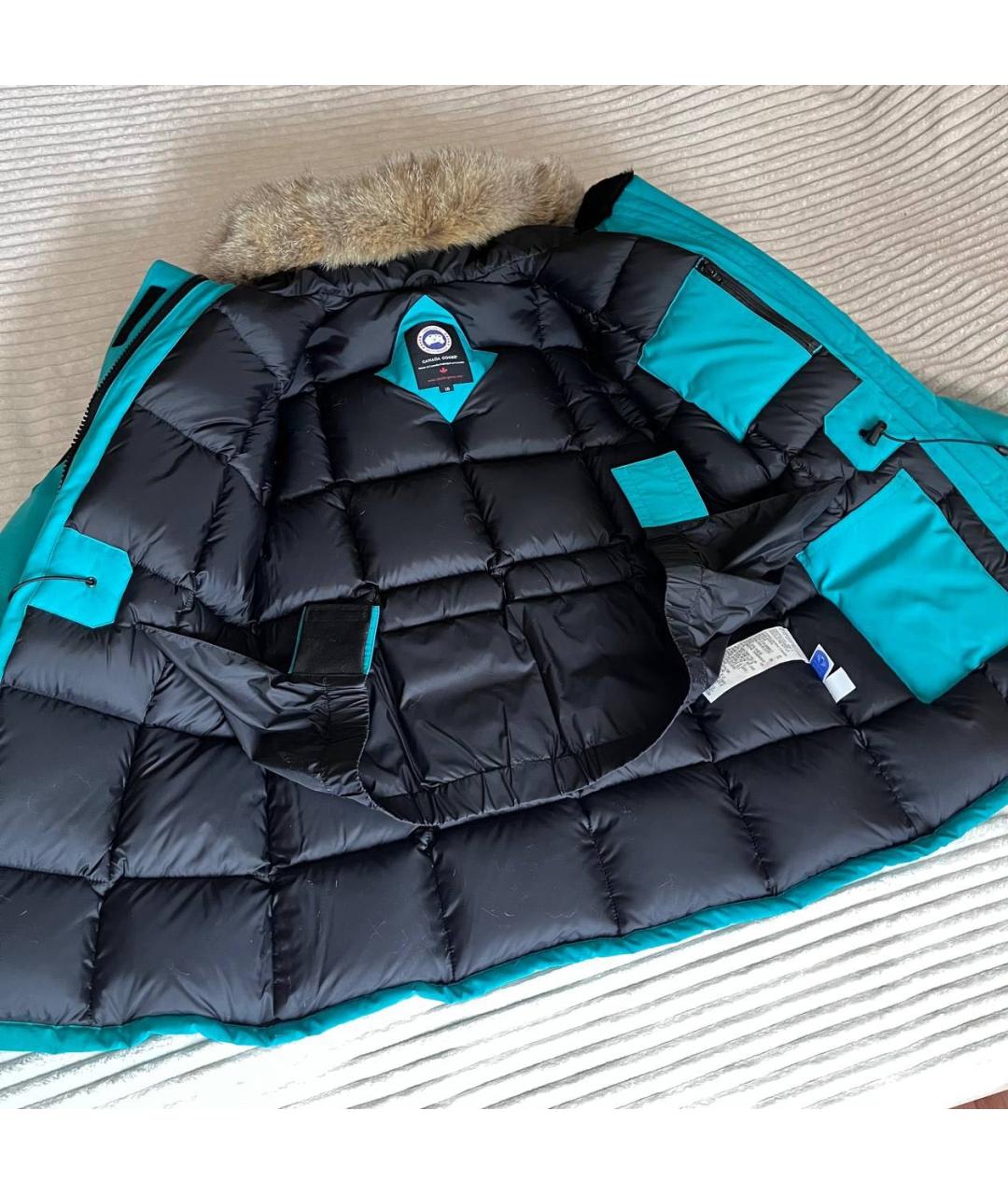 CANADA GOOSE Бирюзовый полиэстеровый пуховик, фото 6