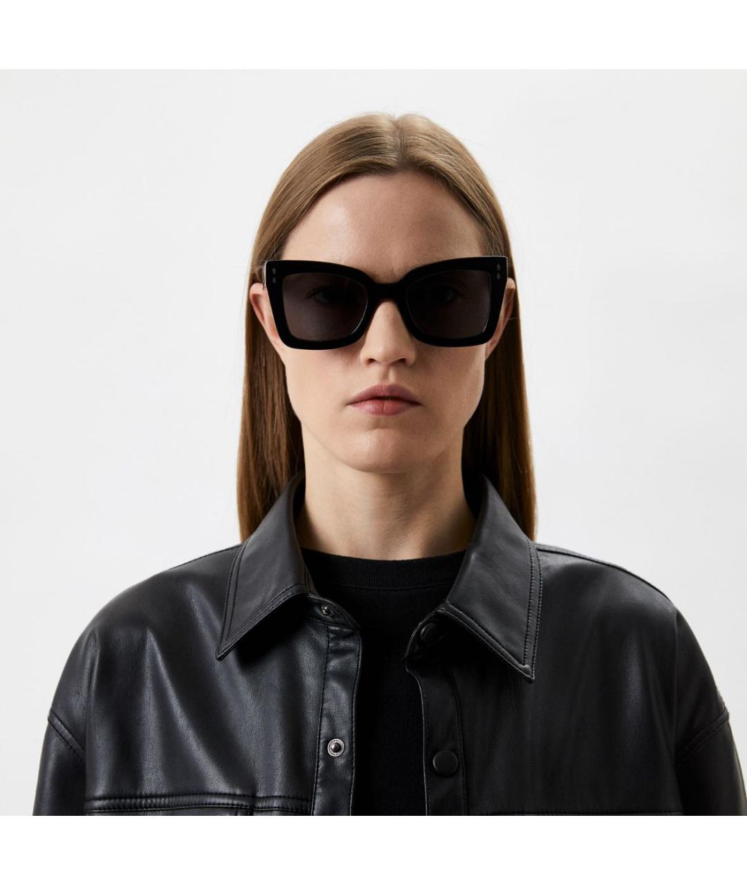 ISABEL MARANT Черные пластиковые солнцезащитные очки, фото 4