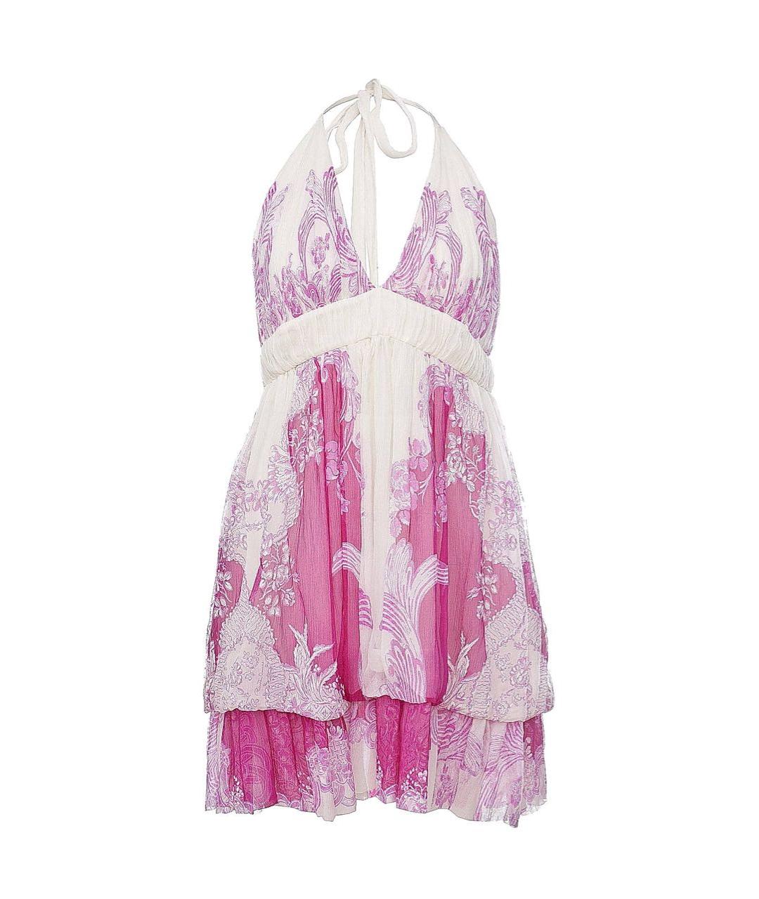 ROBERTO CAVALLI Мульти шелковое платье, фото 9