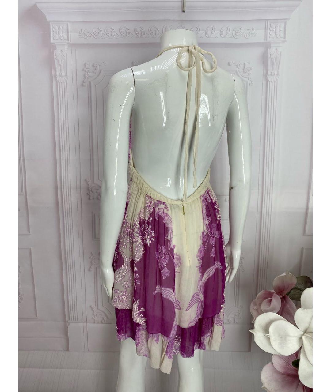 ROBERTO CAVALLI Мульти шелковое платье, фото 6