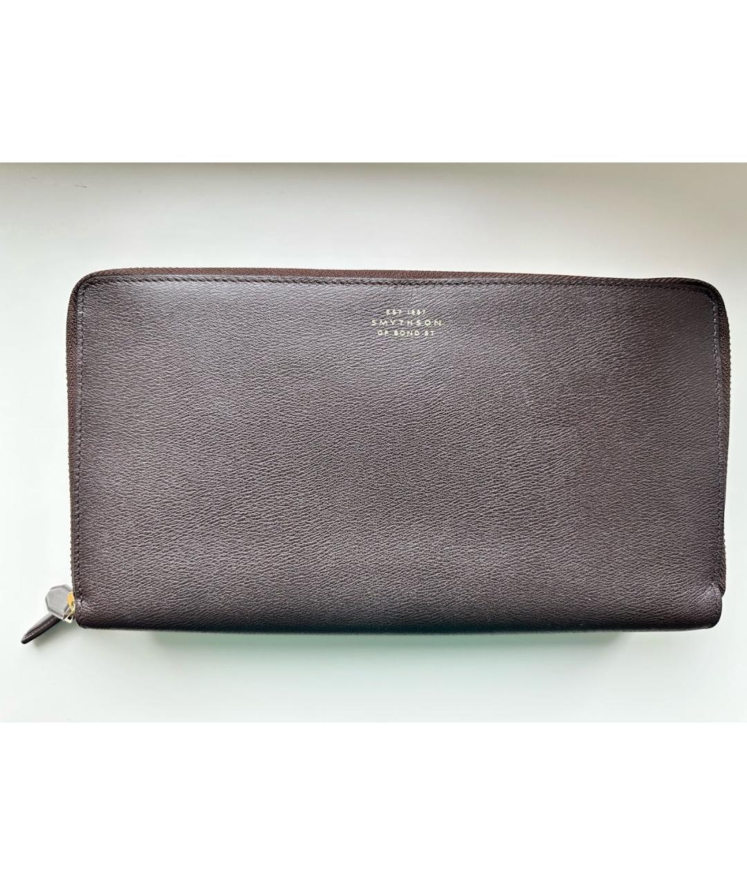 SMYTHSON Коричневый кожаный кошелек, фото 7