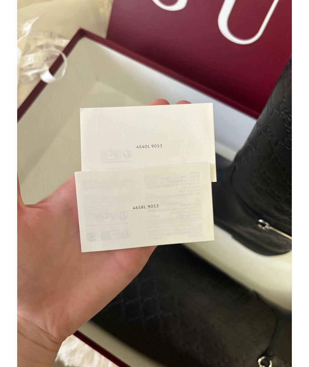 GUCCI Черные кожаные сапоги, фото 6