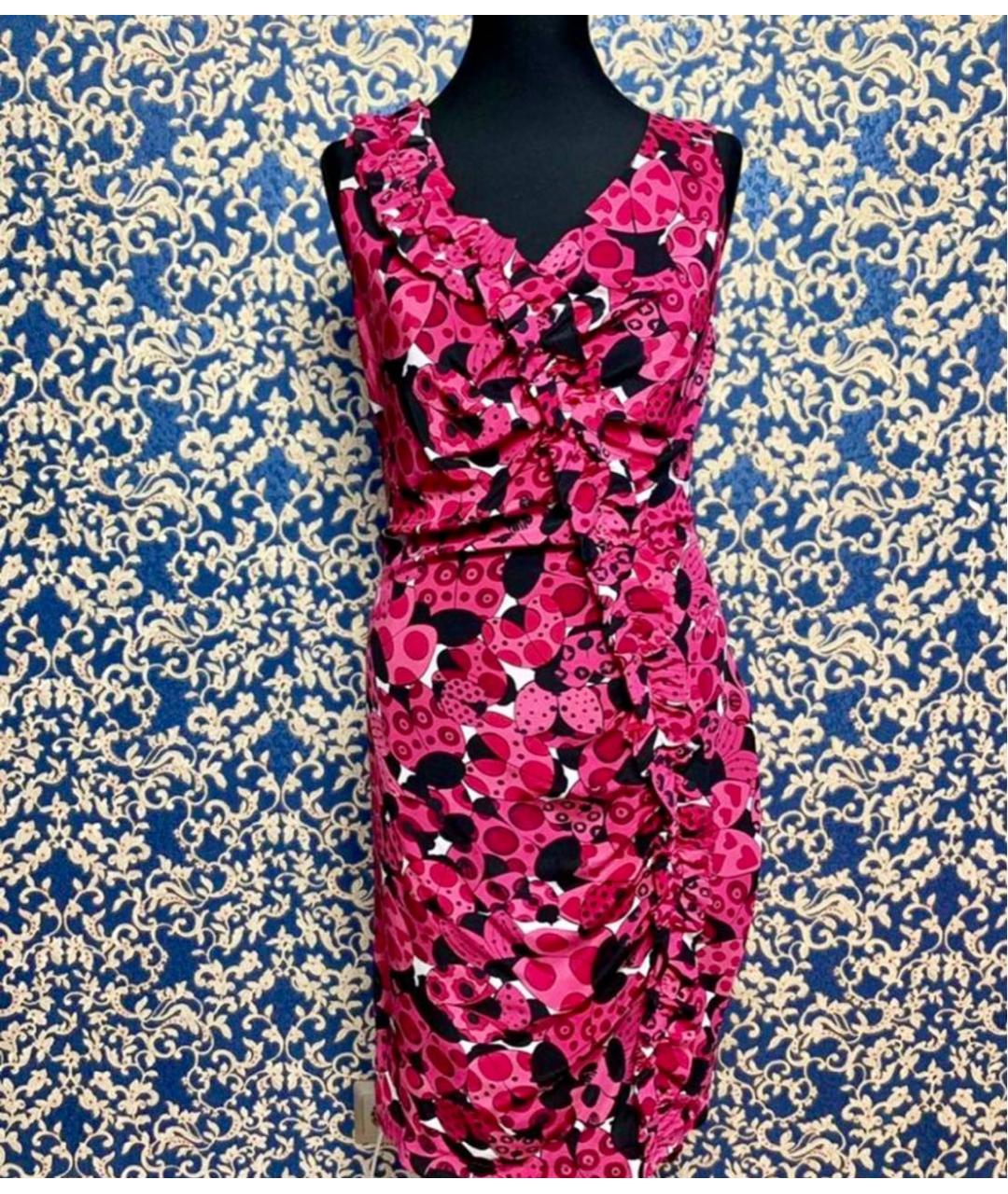 LOVE MOSCHINO Красное шелковое повседневное платье, фото 7