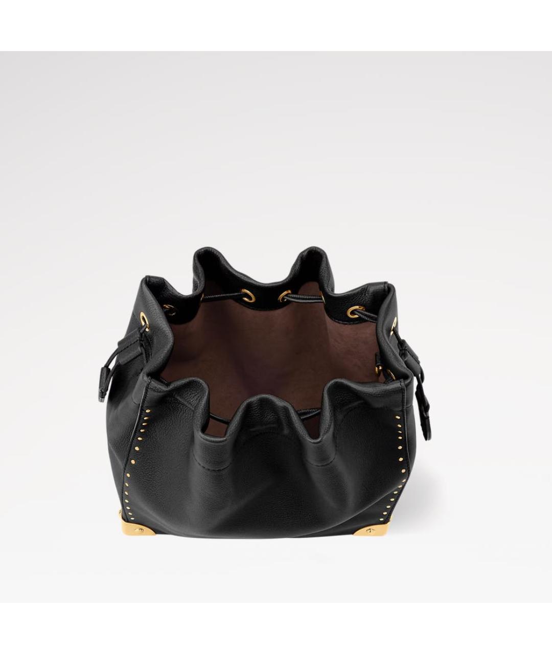 LOUIS VUITTON Черная кожаная сумка тоут, фото 3