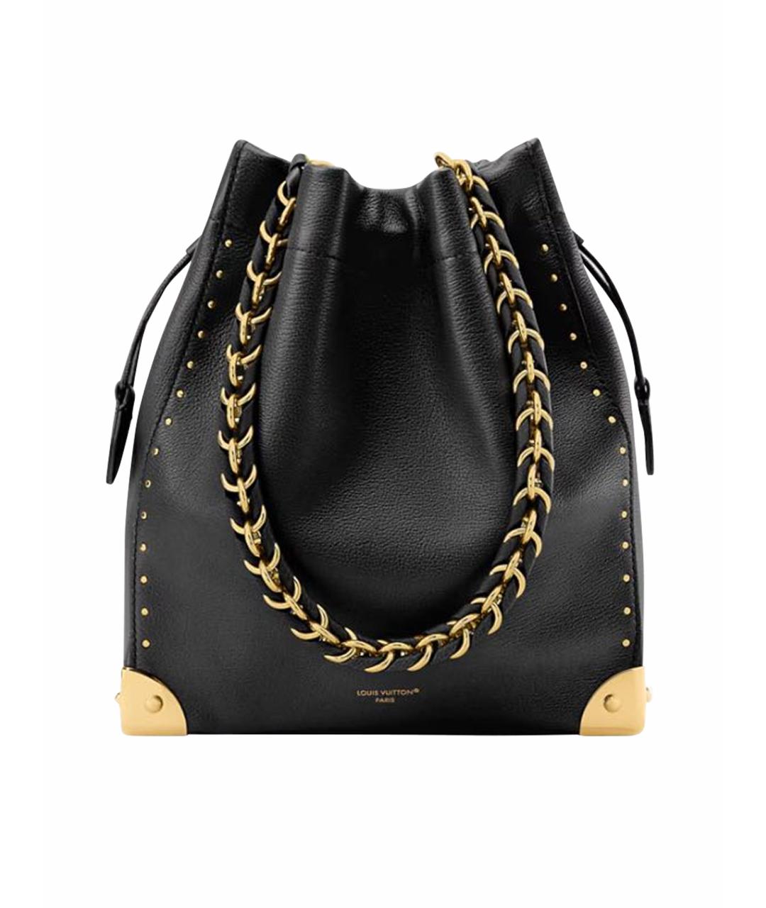 LOUIS VUITTON Черная кожаная сумка тоут, фото 1