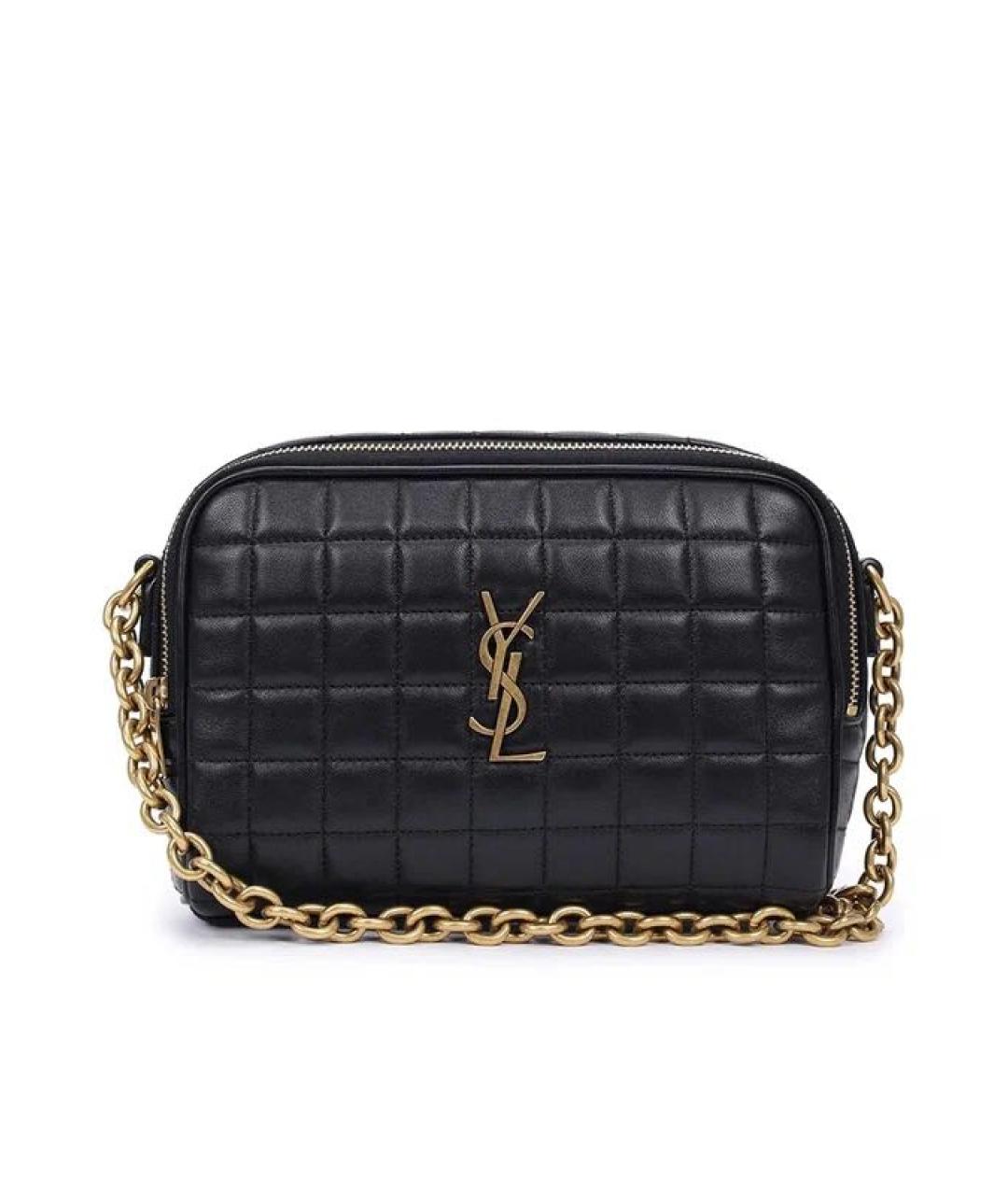 SAINT LAURENT Черная кожаная сумка через плечо, фото 9