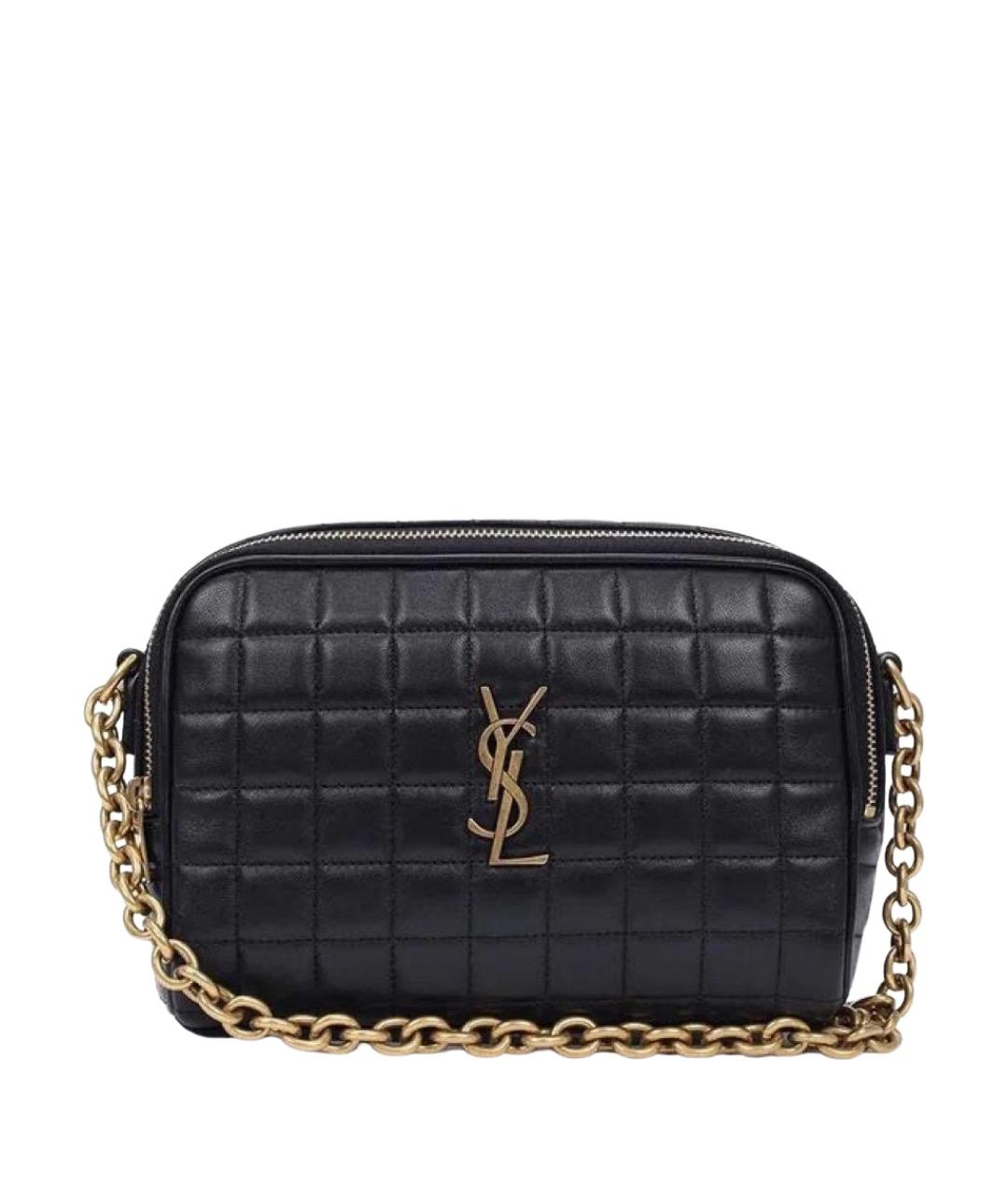 SAINT LAURENT Черная кожаная сумка через плечо, фото 1